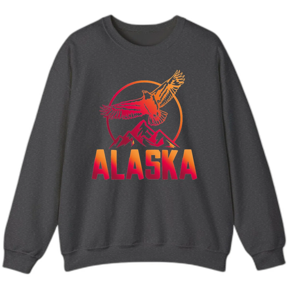 Soaring Eagle Alaska Mountains Sweatshirt in Dark Heather