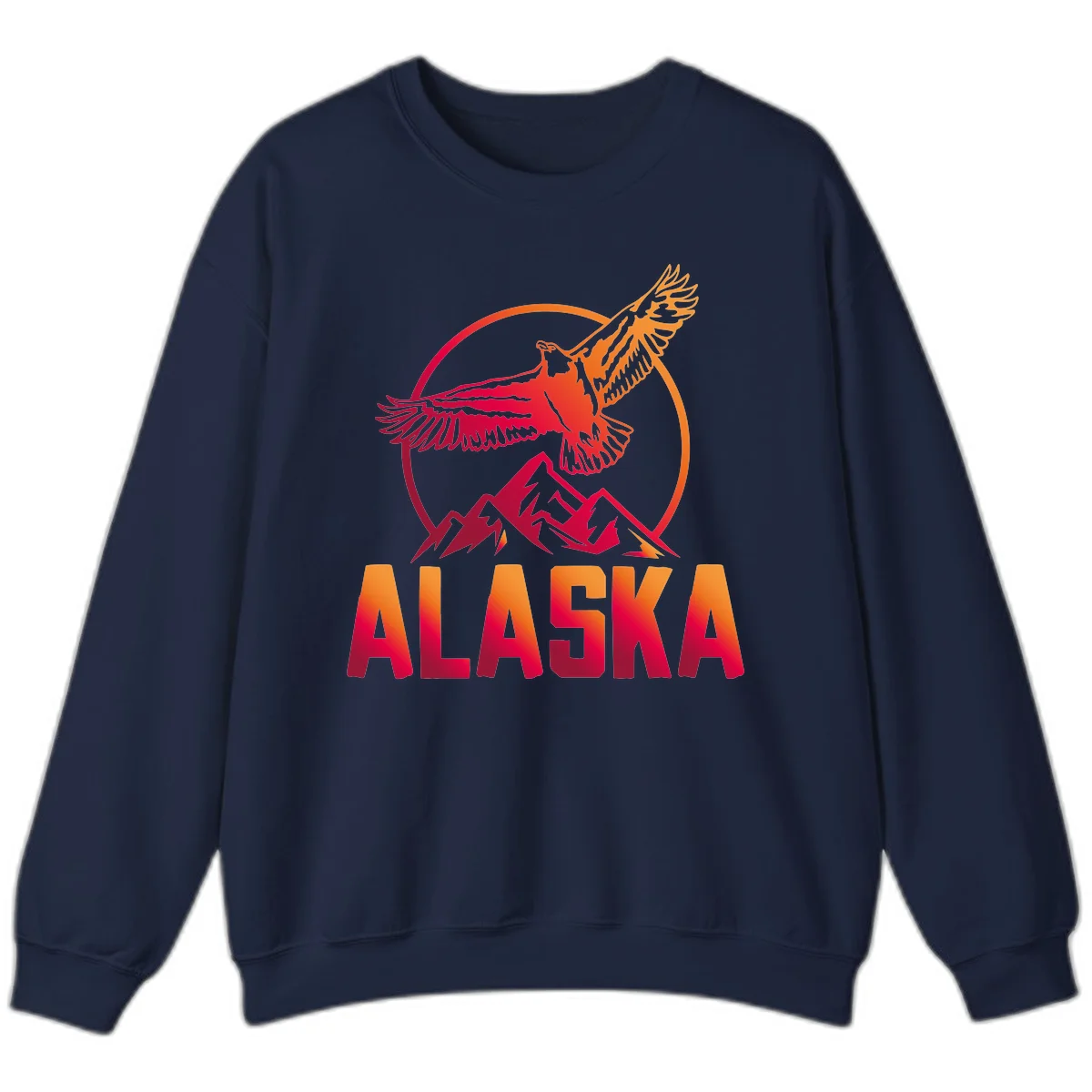 Soaring Eagle Alaska Mountains Sweatshirt in Navy