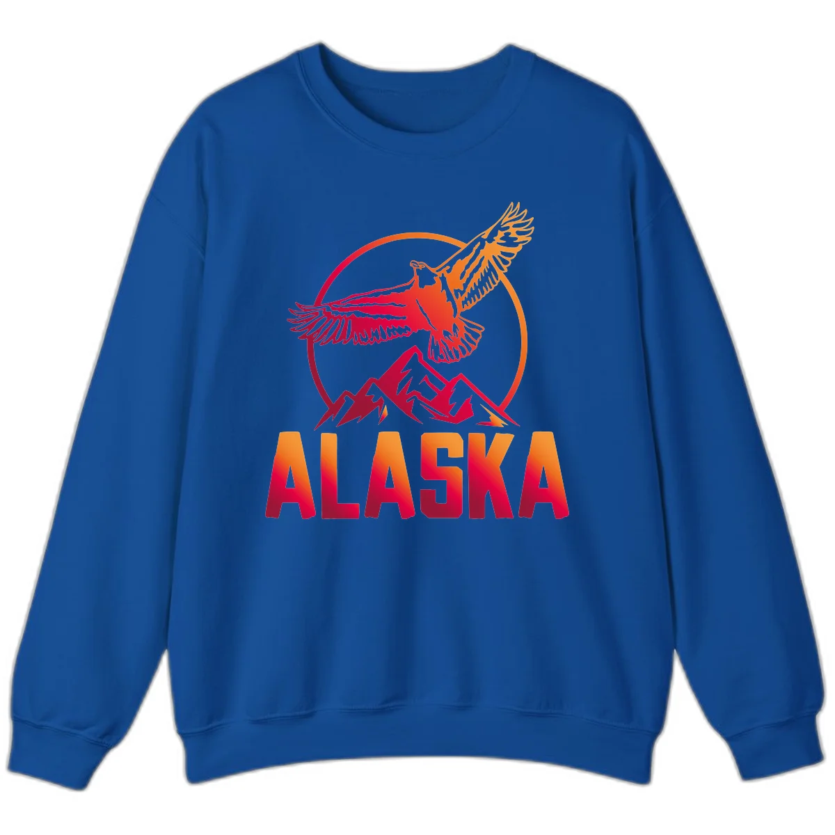 Soaring Eagle Alaska Mountains Sweatshirt in Royal