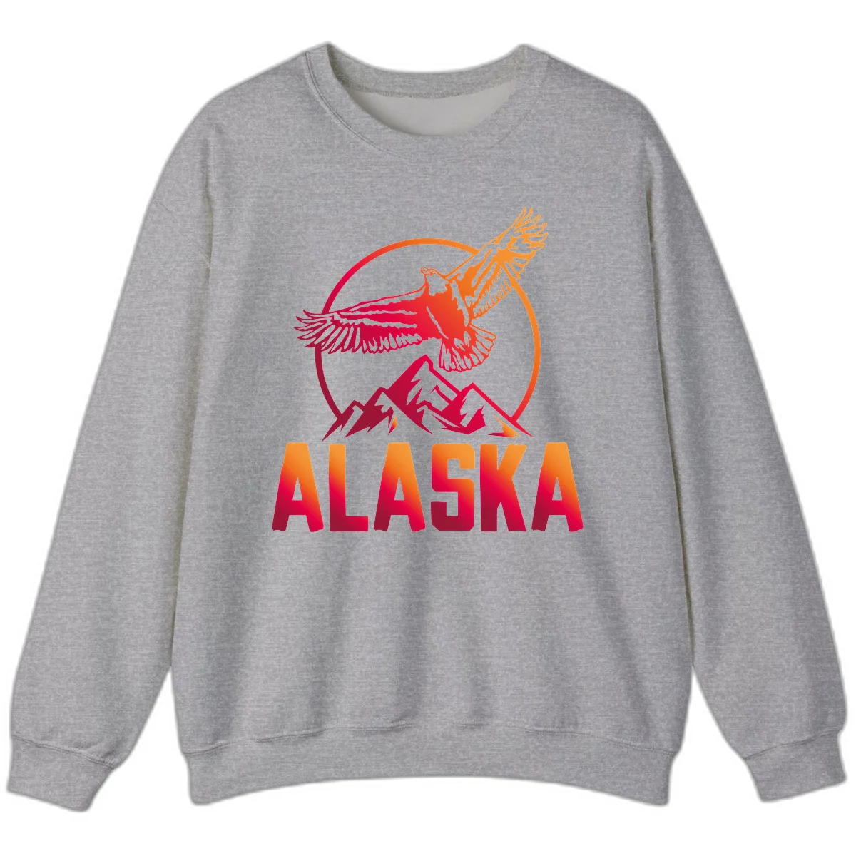 Soaring Eagle Alaska Mountains Sweatshirt in Sport Grey