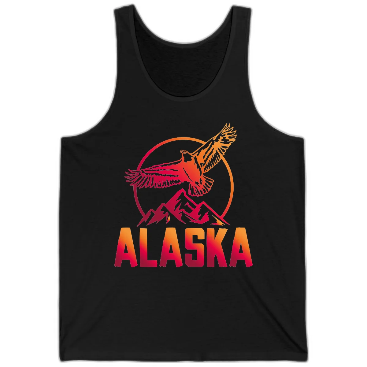 Soaring Eagle Alaska Mountains Tank in Black