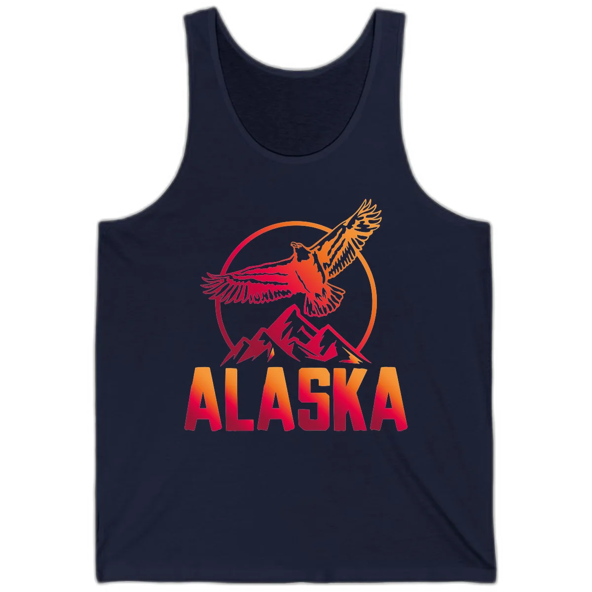 Soaring Eagle Alaska Mountains Tank in Navy