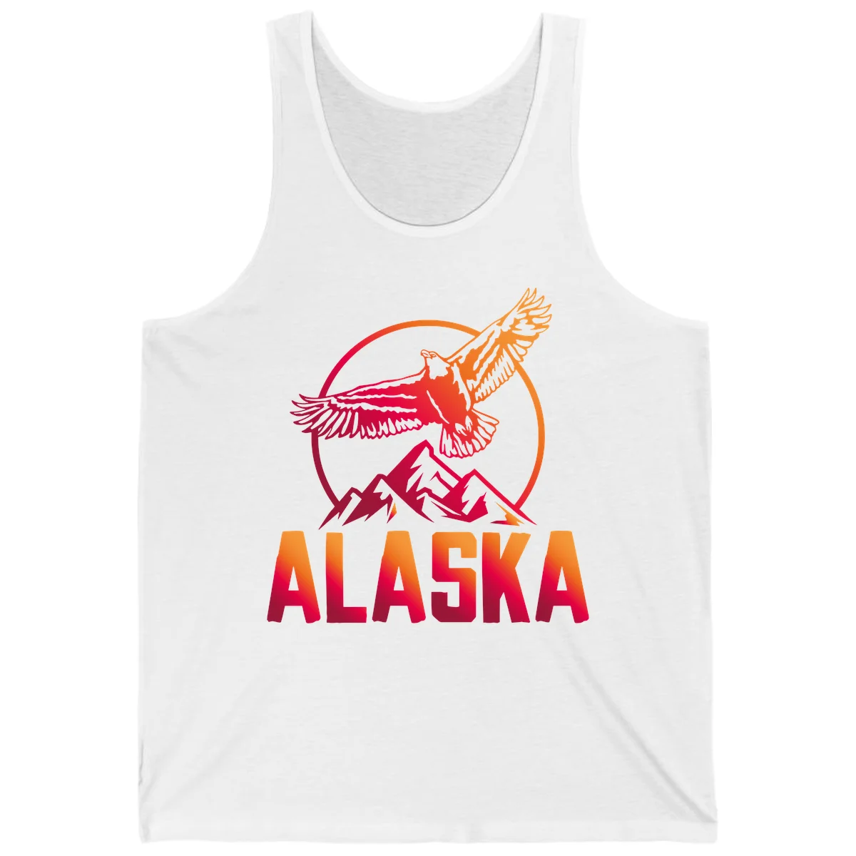 Soaring Eagle Alaska Mountains Tank in White
