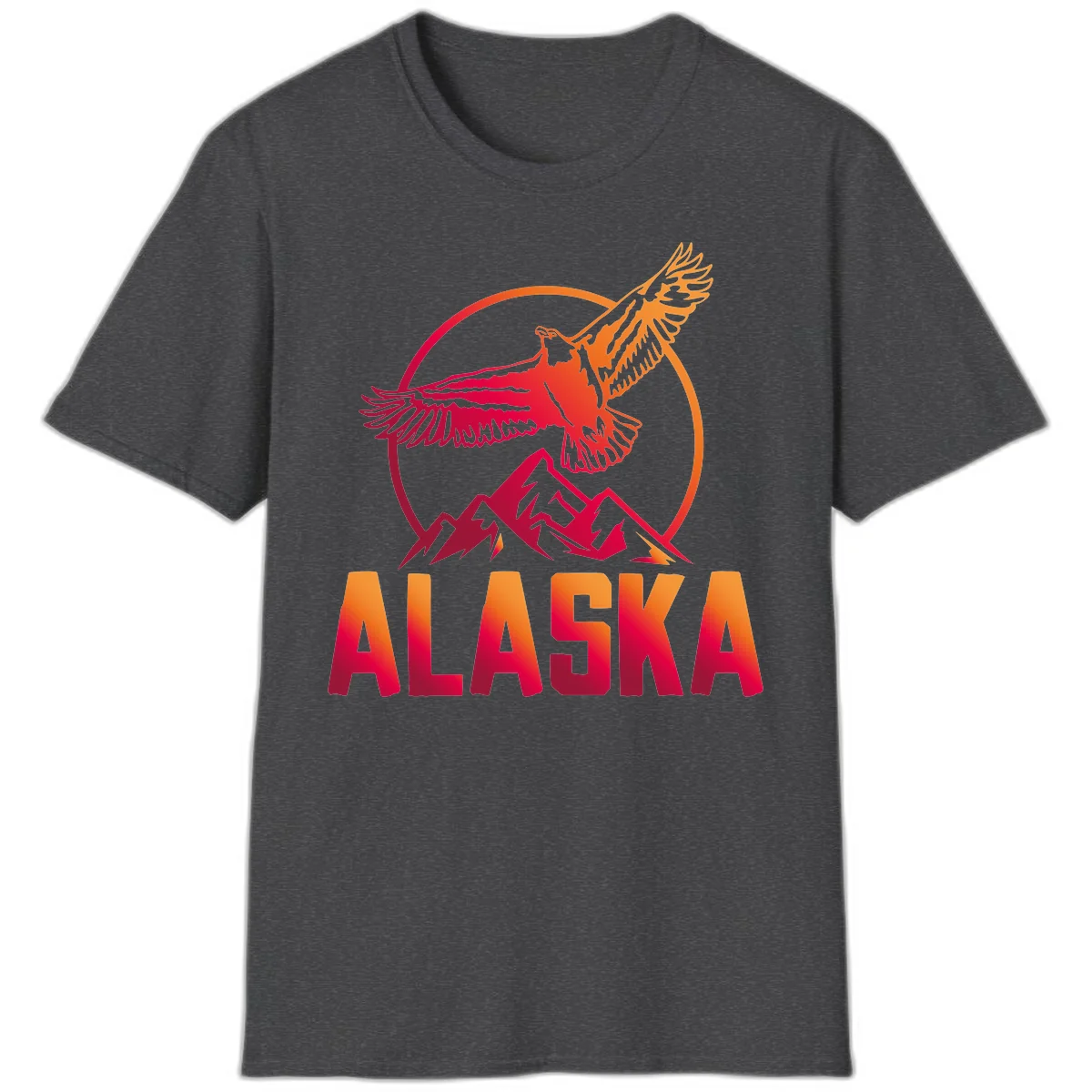 Soaring Eagle Alaska Mountains T-Shirt in Dark Heather