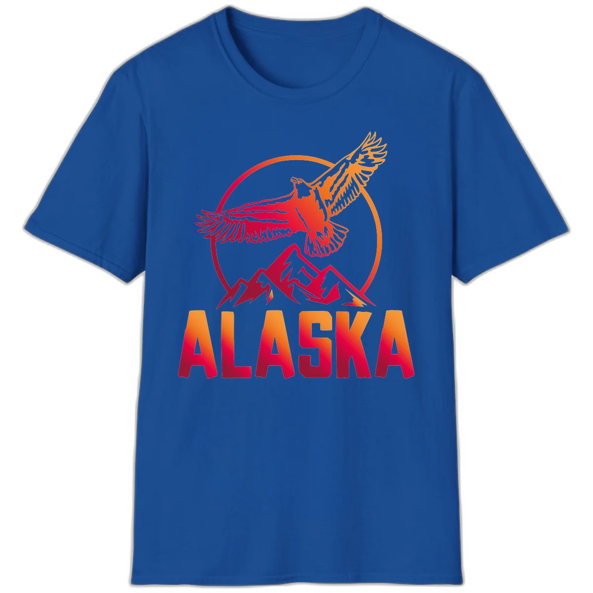 Soaring Eagle Alaska Mountains T-Shirt in Royal