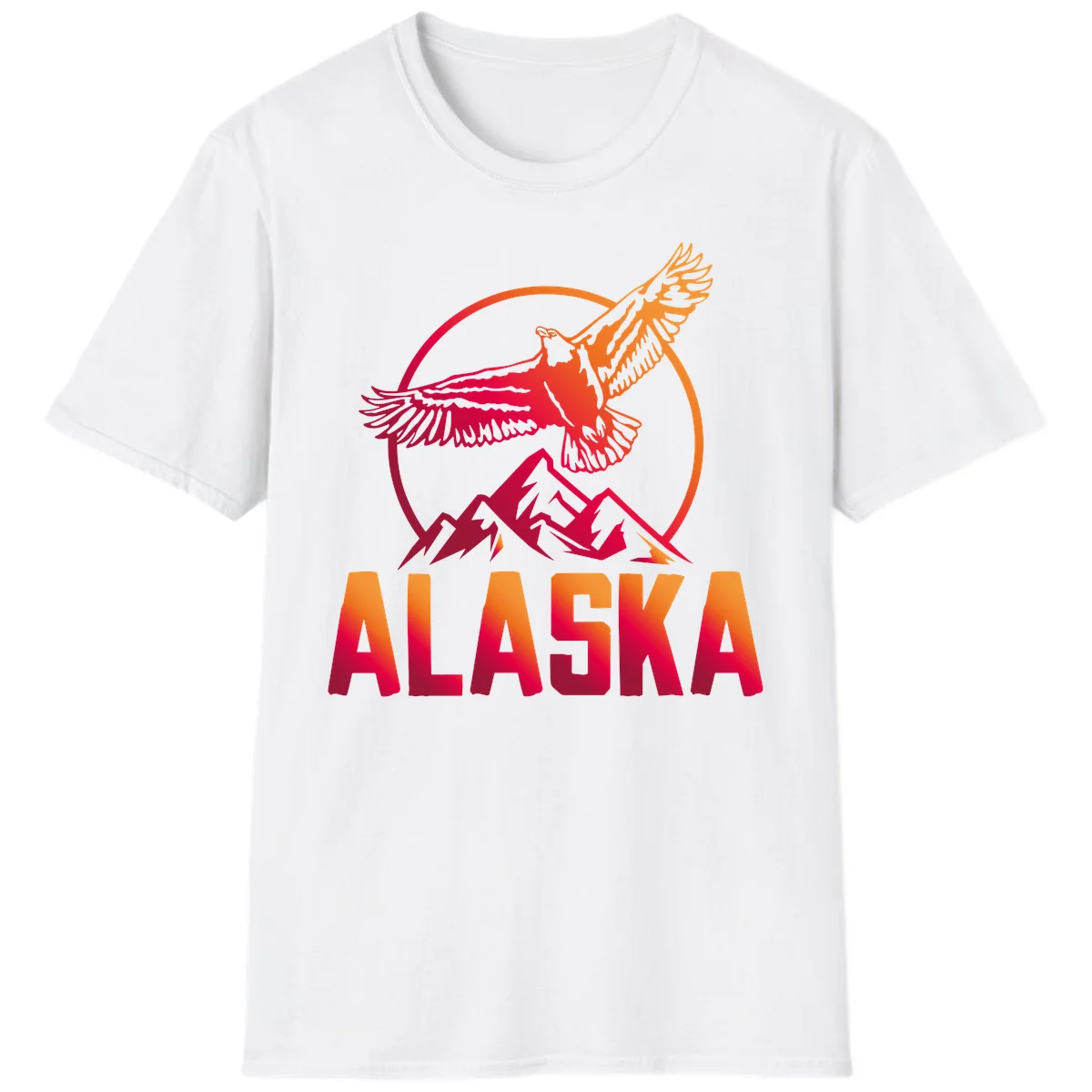 Soaring Eagle Alaska Mountains T-Shirt in White