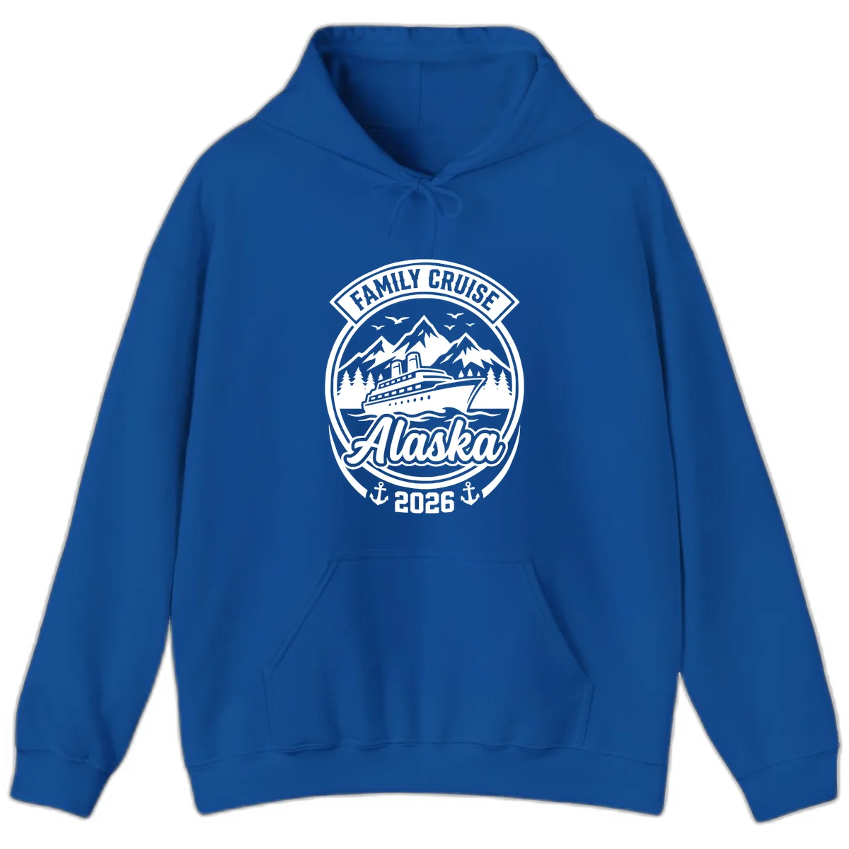 Family Cruise Alaska Badge Hoodie in Royal