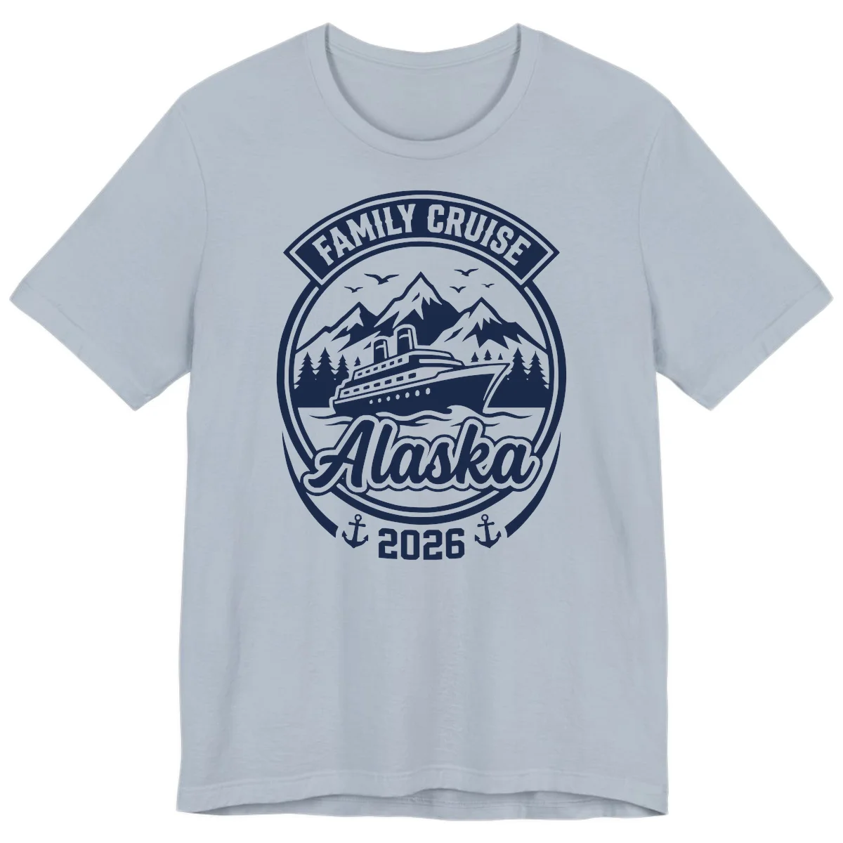 Family Cruise Alaska Badge Design Premium Tee in Light Blue