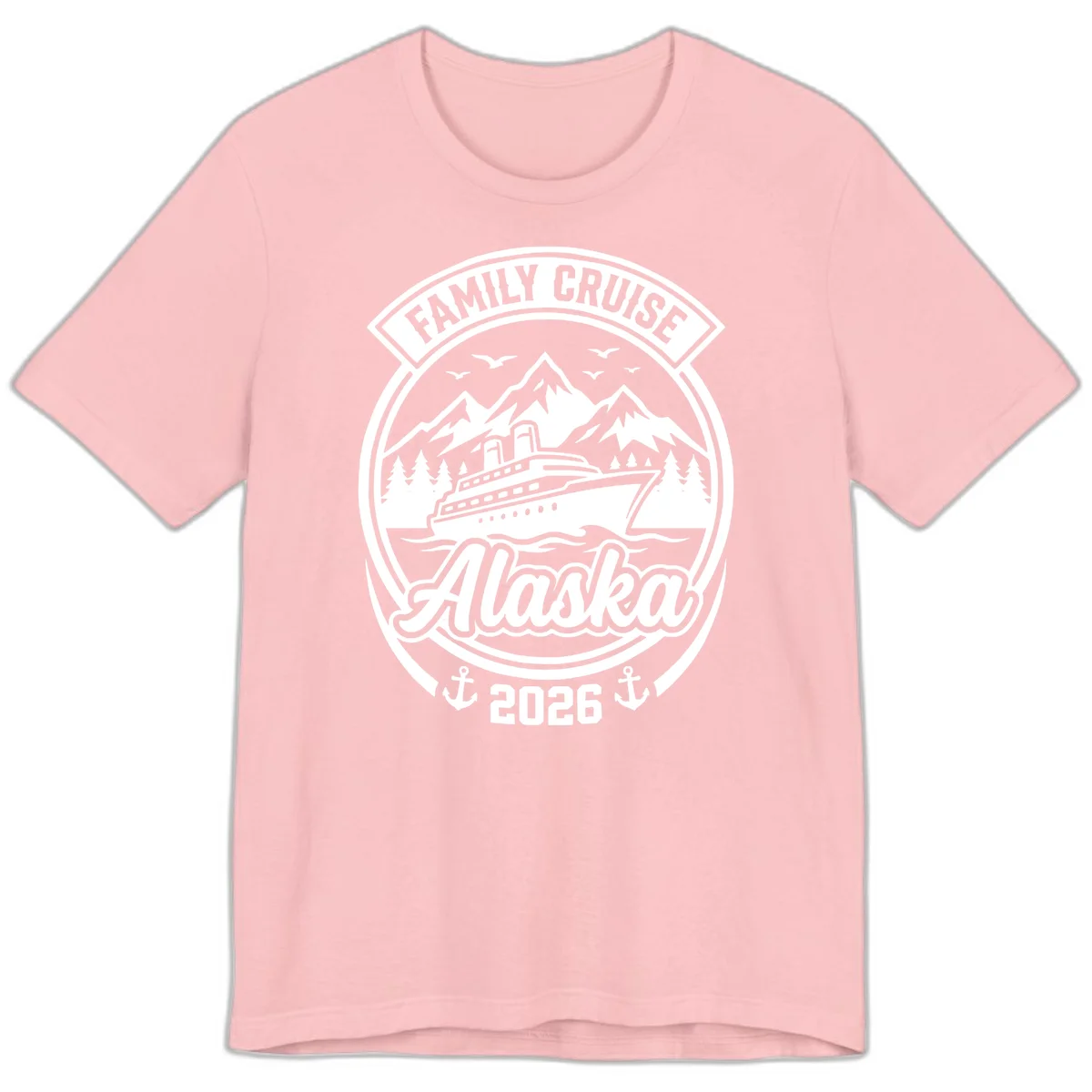 Family Cruise Alaska Badge Design Premium Tee in Pink