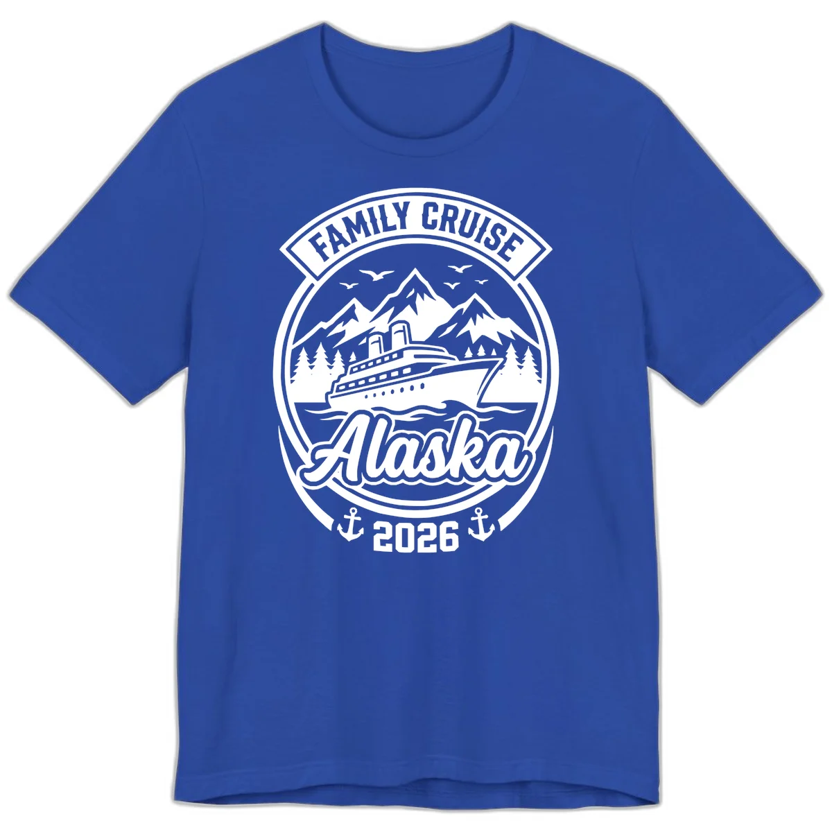 Family Cruise Alaska Badge Design Premium Tee in True Royal