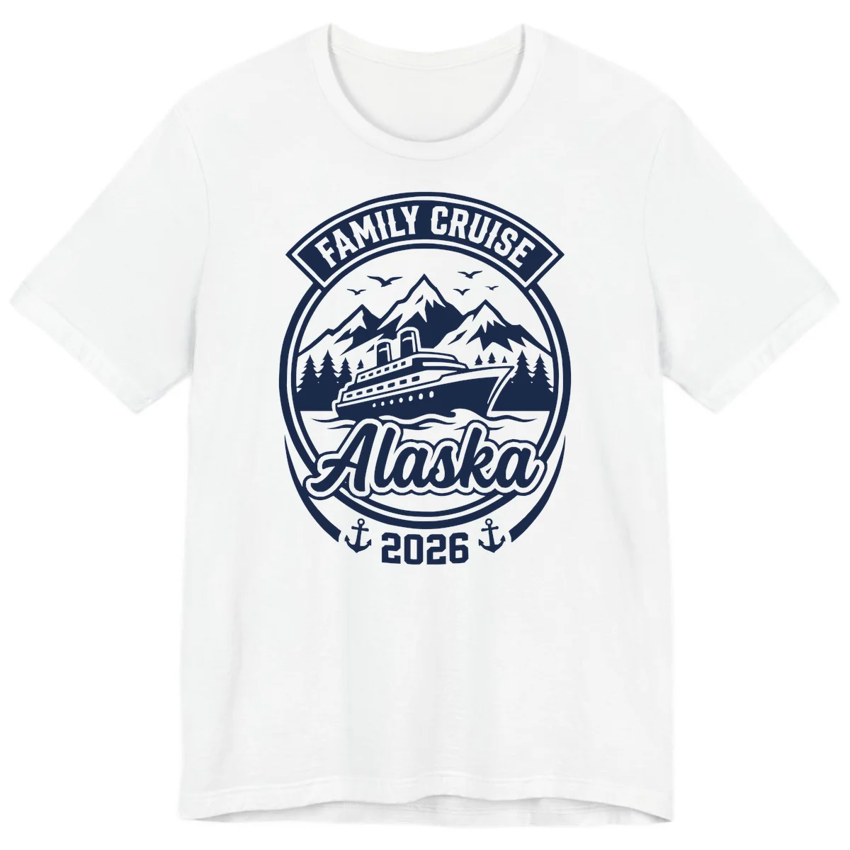Family Cruise Alaska Badge Design Premium Tee in White