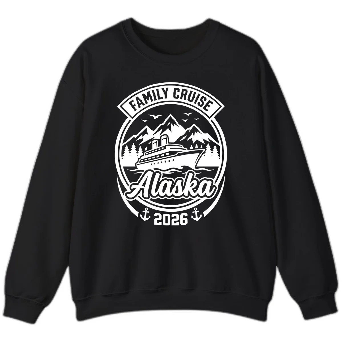 Family Cruise Alaska Badge Sweatshirt in Black