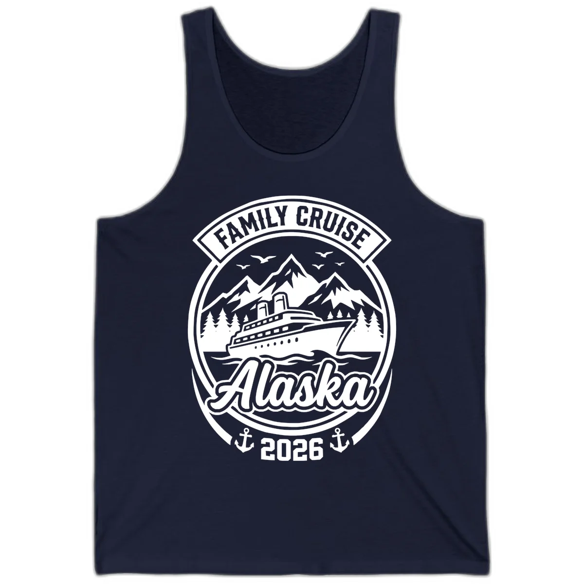 Family Cruise Alaska Badge Tank in Navy