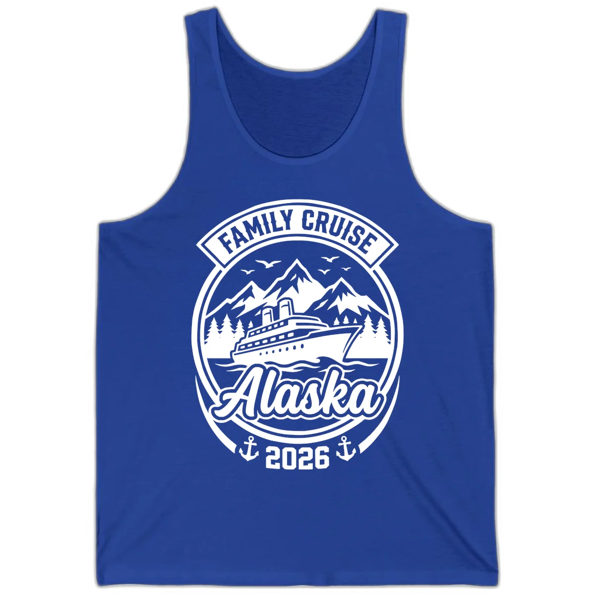 Family Cruise Alaska Badge Tank in True Royal