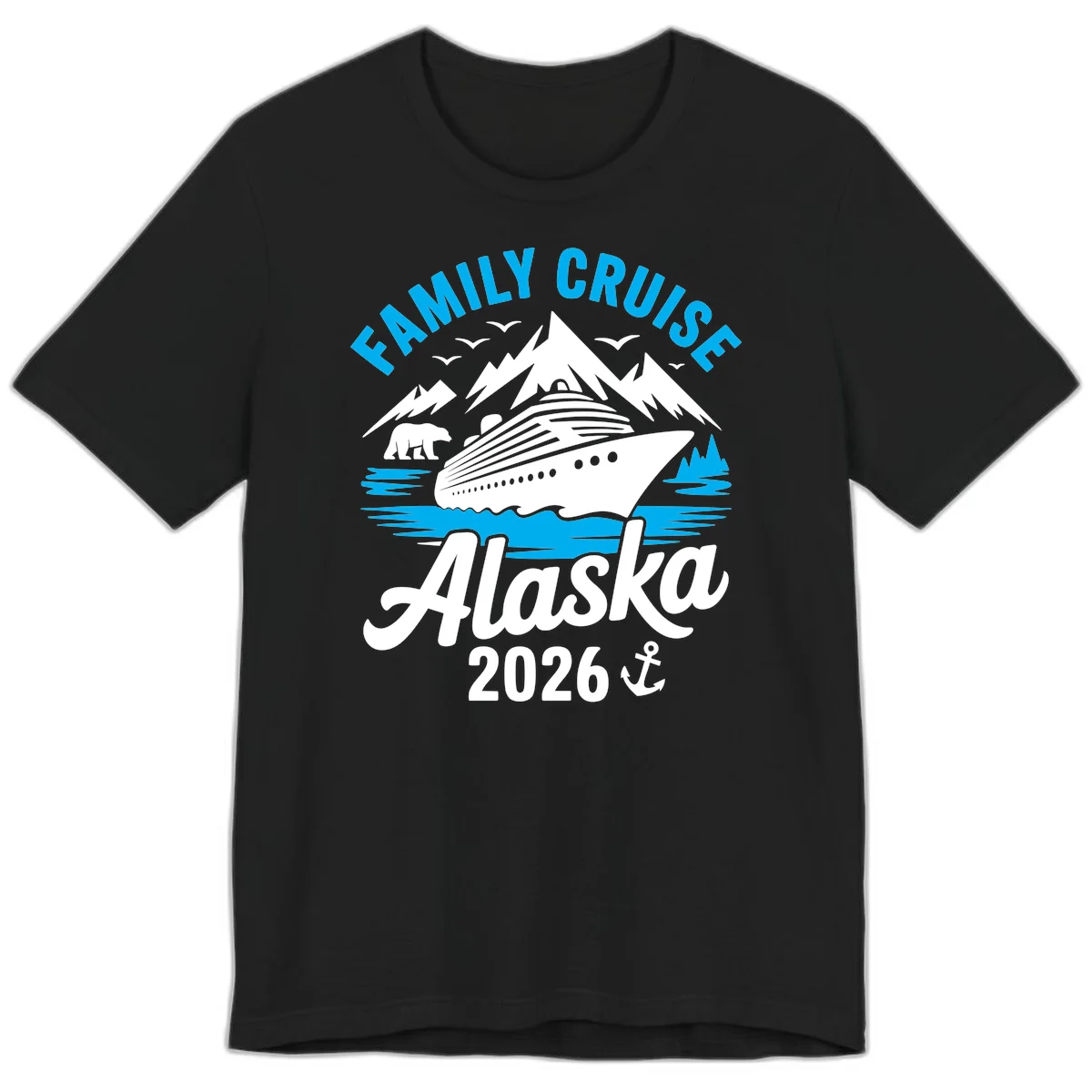 Family Cruise Alaska Mountain Scenic Premium T-Shirt in Black
