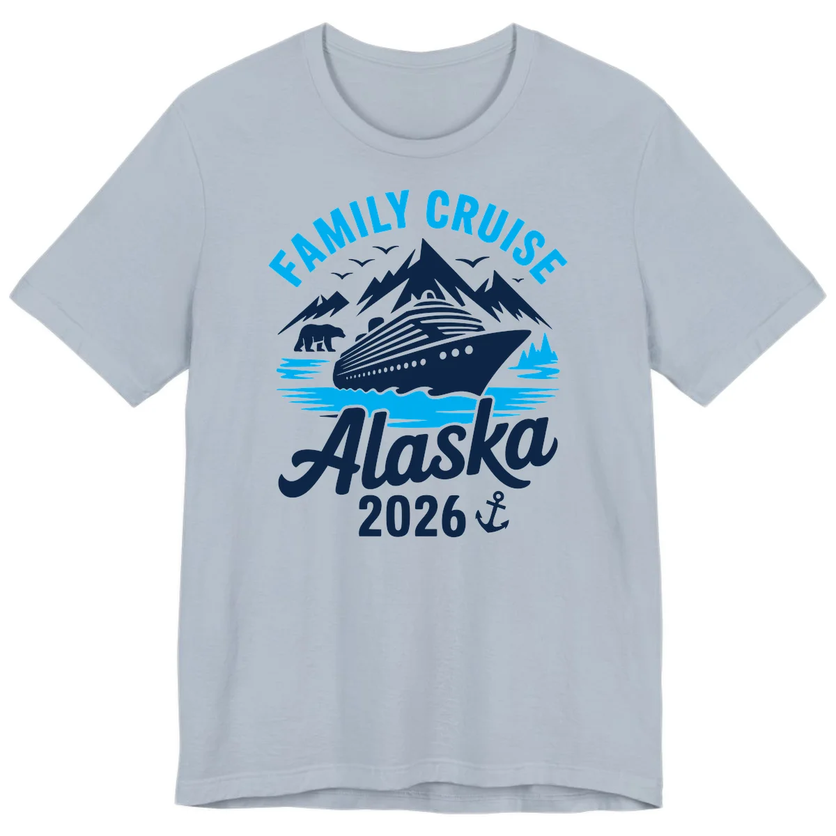 Family Cruise Alaska Mountain Scenic Premium T-Shirt in Light Blue