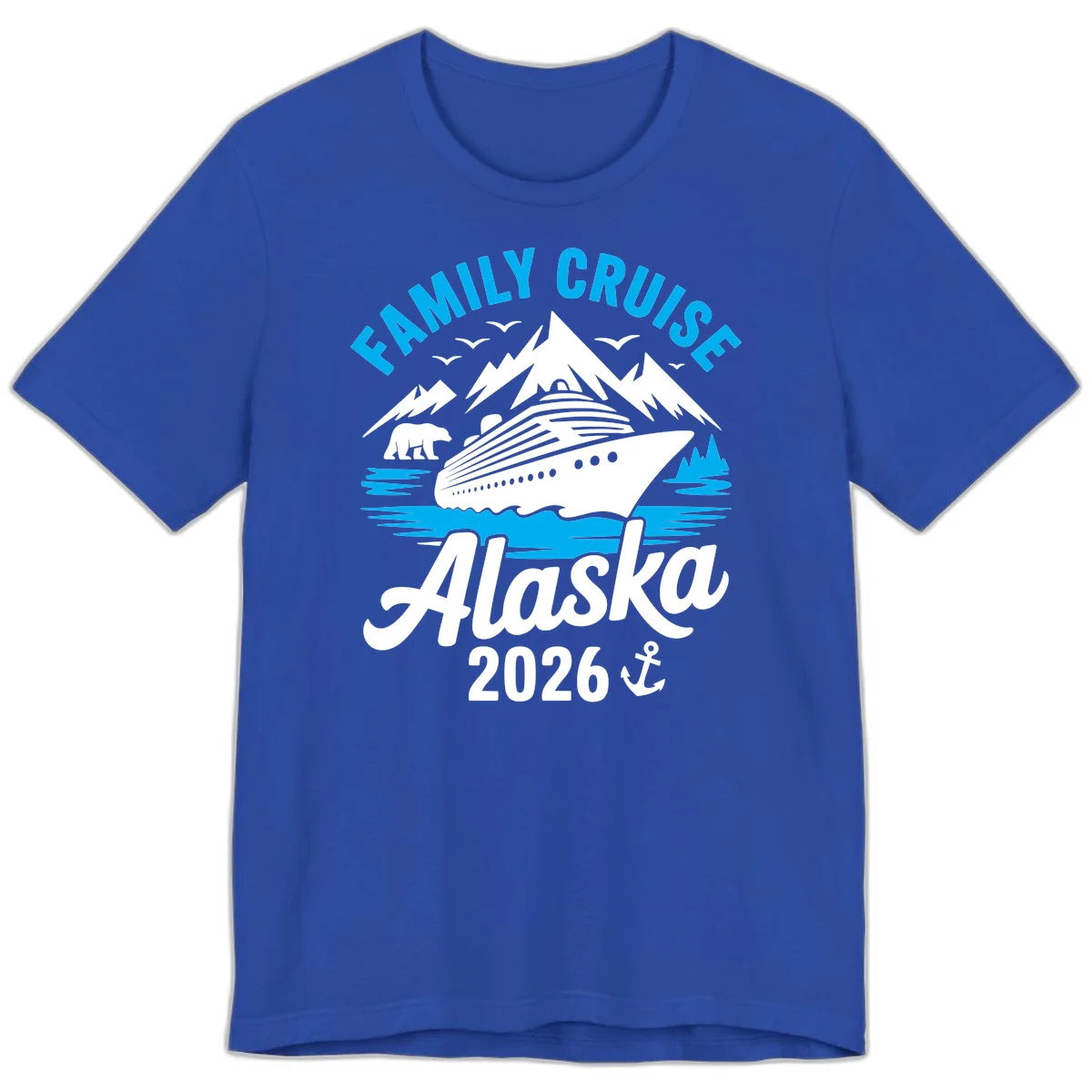 Family Cruise Alaska Mountain Scenic Premium T-Shirt in True Royal