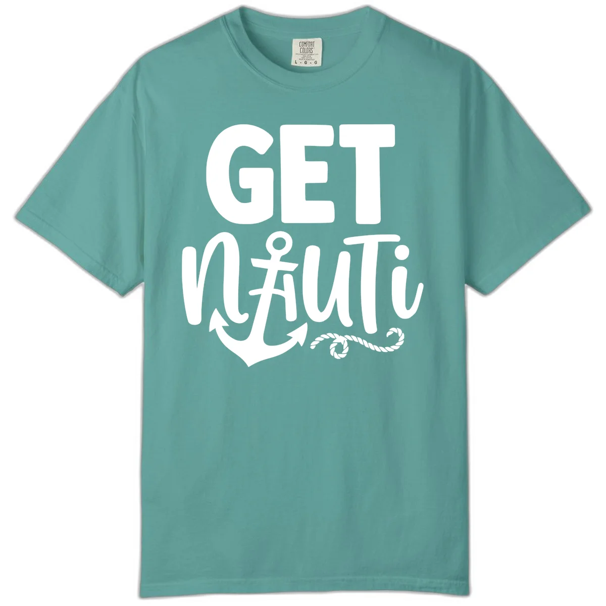 Get Nauti Nautical Pun Comfort Color T-Shirt in Seafoam