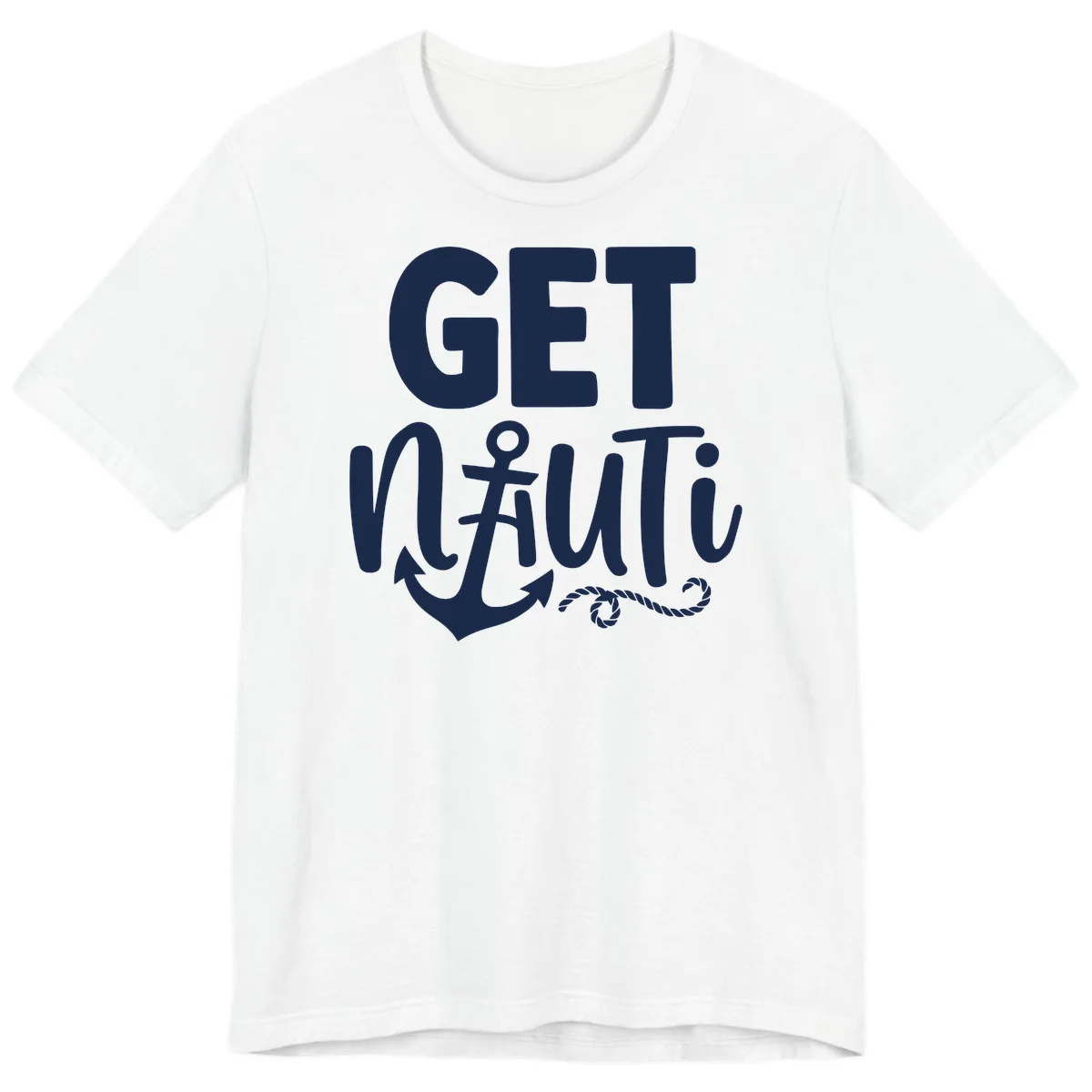 Get Nauti Nautical Pun with Anchor Premium T-Shirt in White