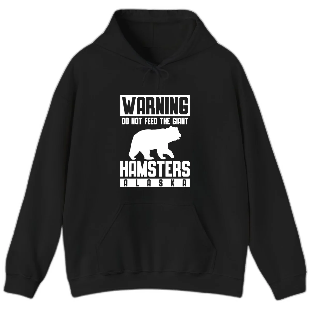 Do Not Feed The Giant Hamsters Alaska Hoodie in Black