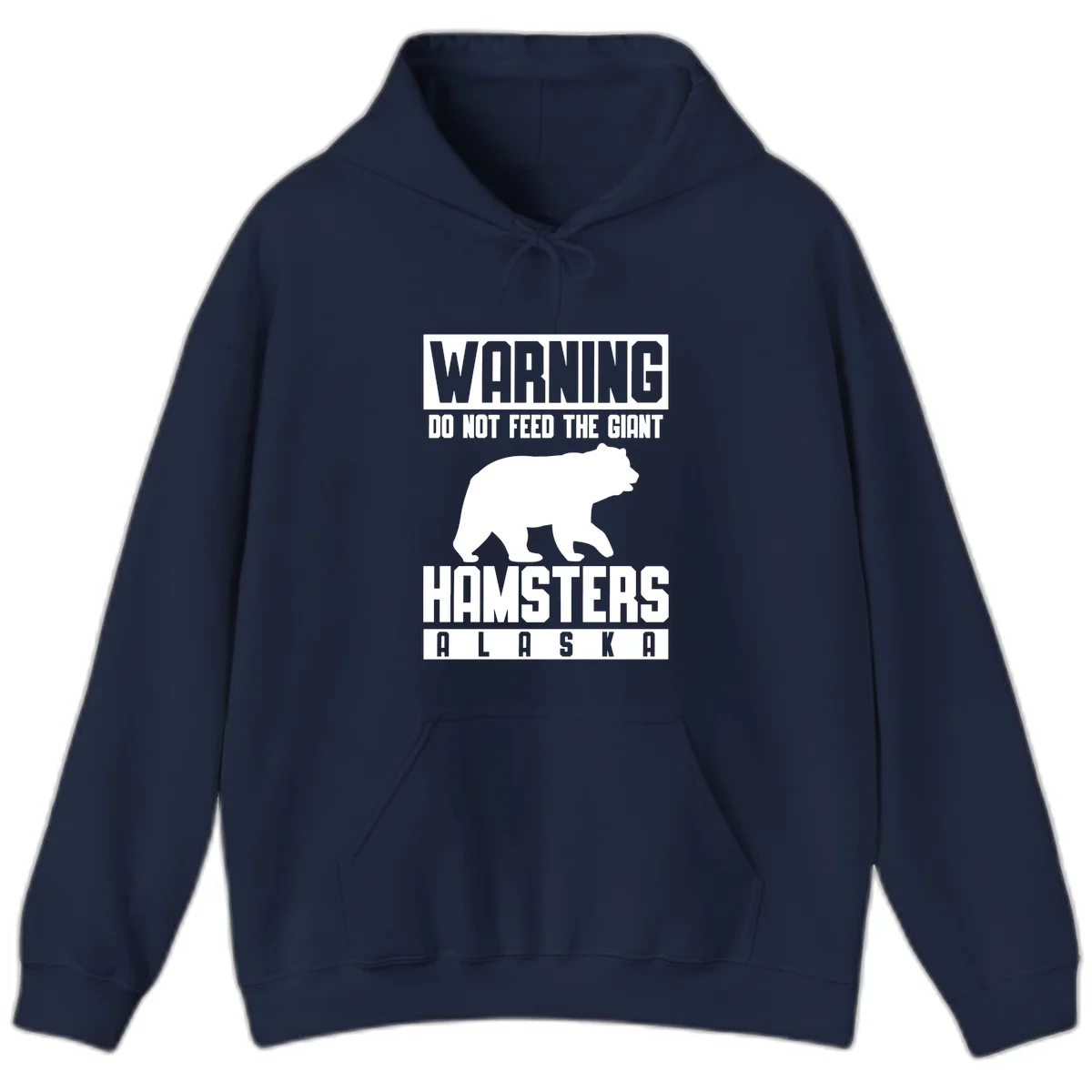 Do Not Feed The Giant Hamsters Alaska Hoodie in Navy