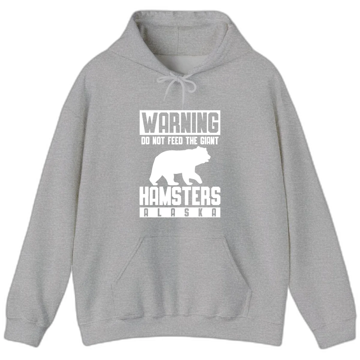 Do Not Feed The Giant Hamsters Alaska Hoodie in Sport Grey