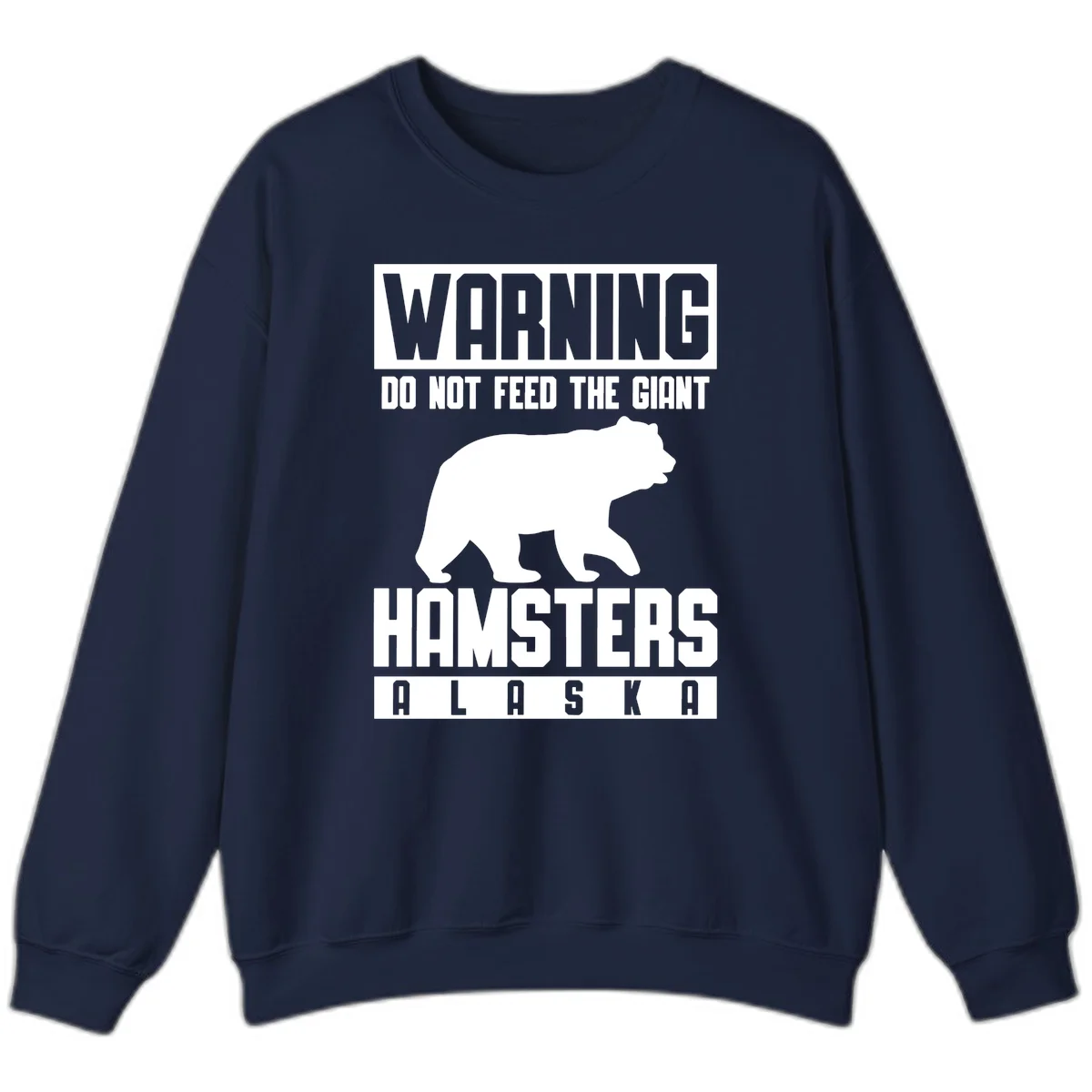 Do Not Feed The Giant Hamsters Alaska Sweatshirt in Navy