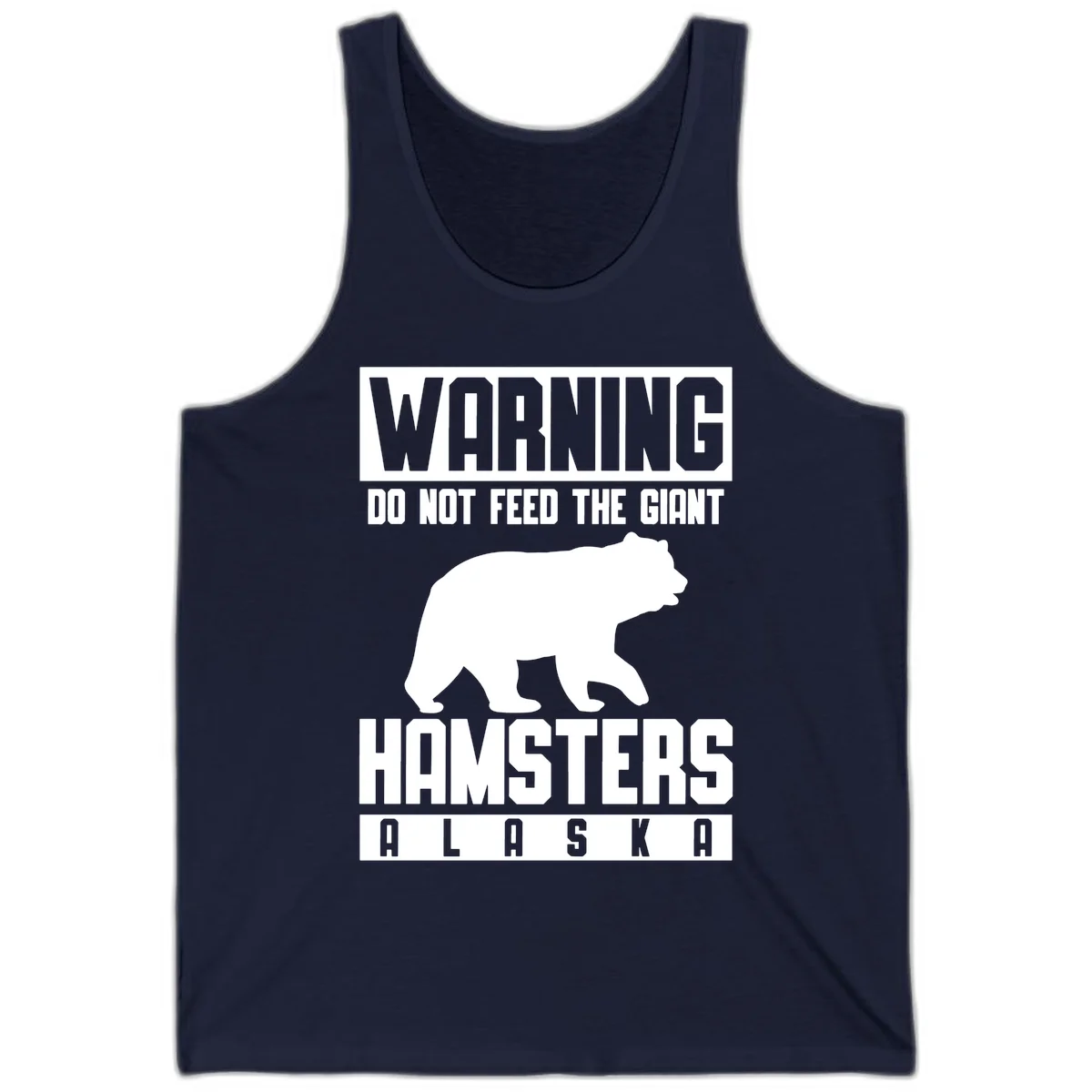 Do Not Feed The Giant Hamsters Alaska Tank Top in Navy