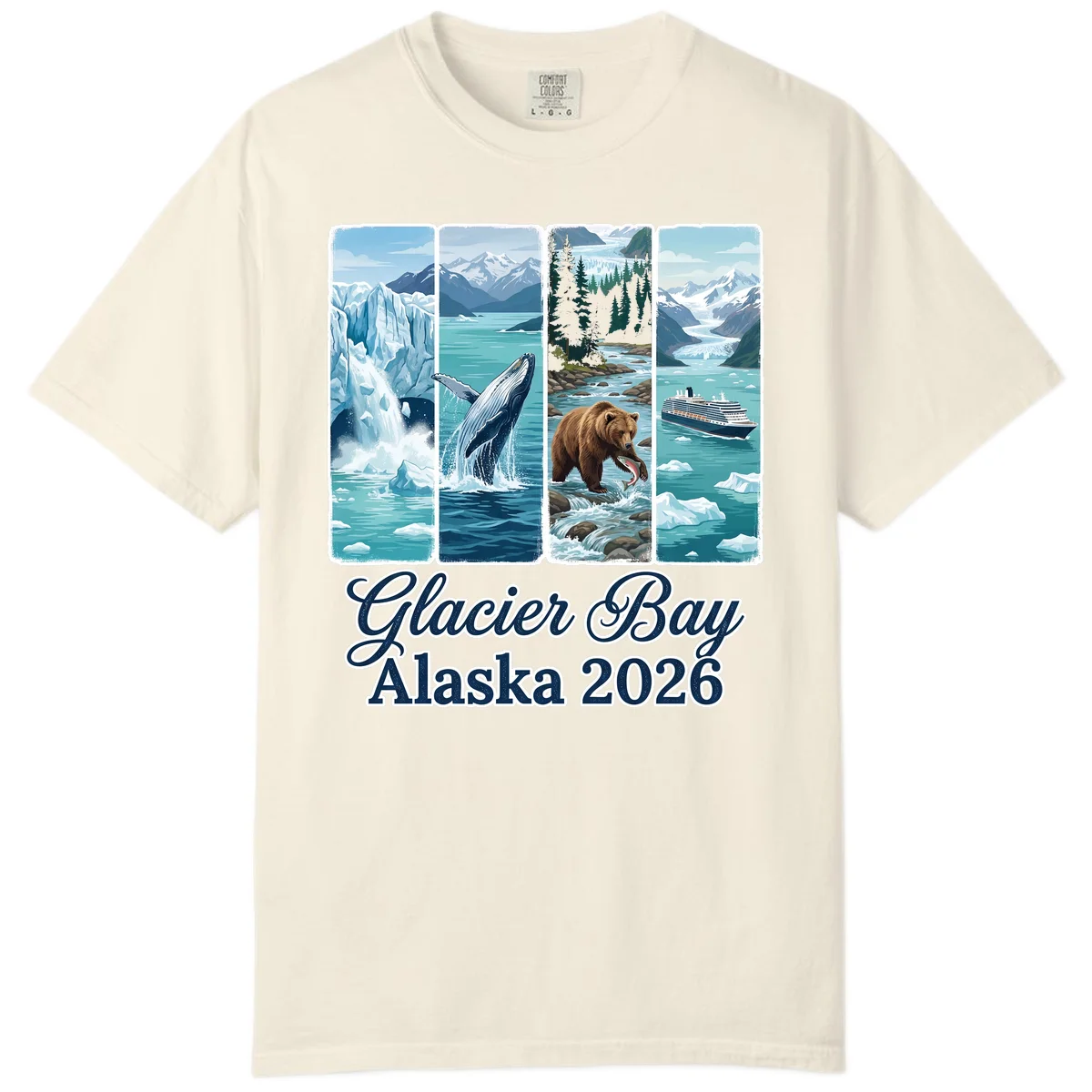 Glacier Bay Alaska 2026 Adventure Comfort Color Tee in Ivory