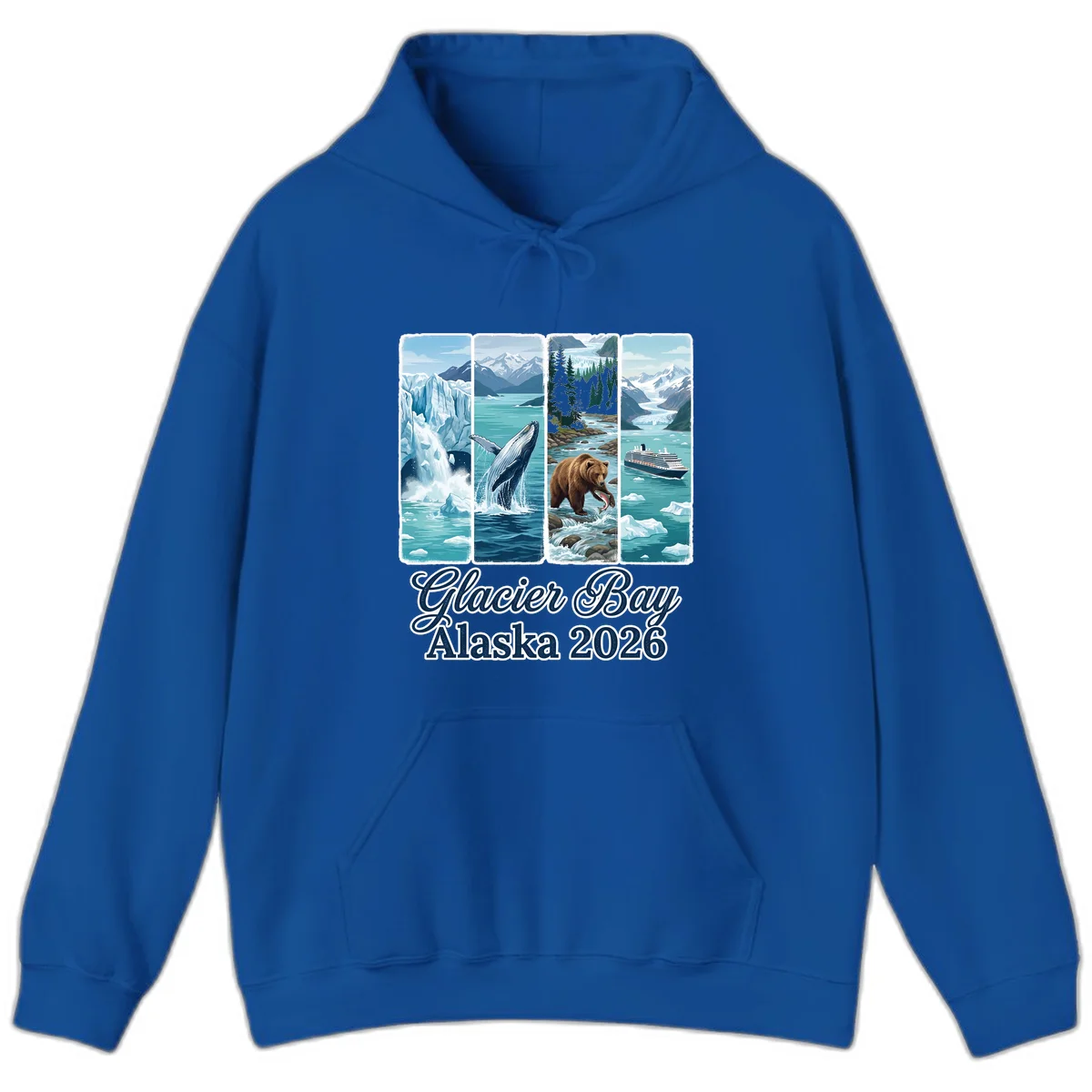 Glacier Bay Alaska 2026 Adventure Hoodie in Royal