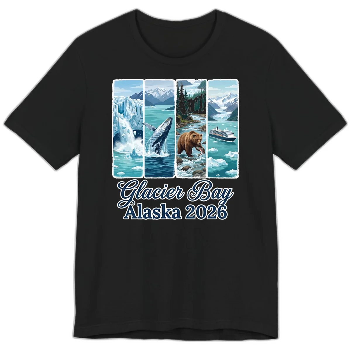 Glacier Bay Alaska 2026 Adventure Premium T-Shirt in Black