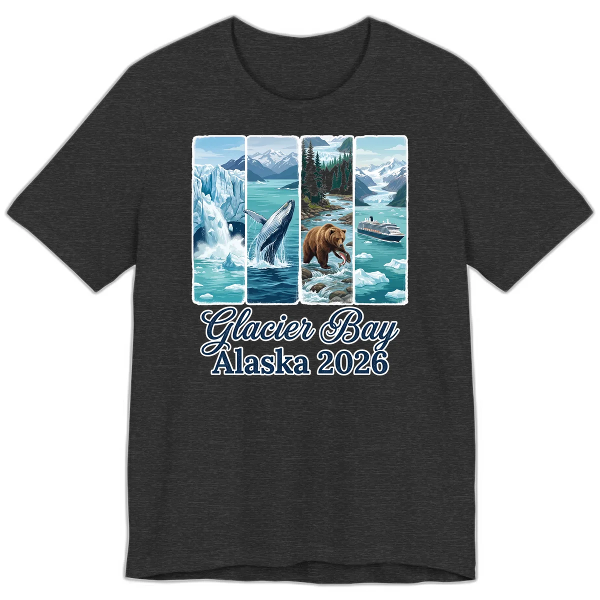 Glacier Bay Alaska 2026 Adventure Premium T-Shirt in Dark Grey Heather