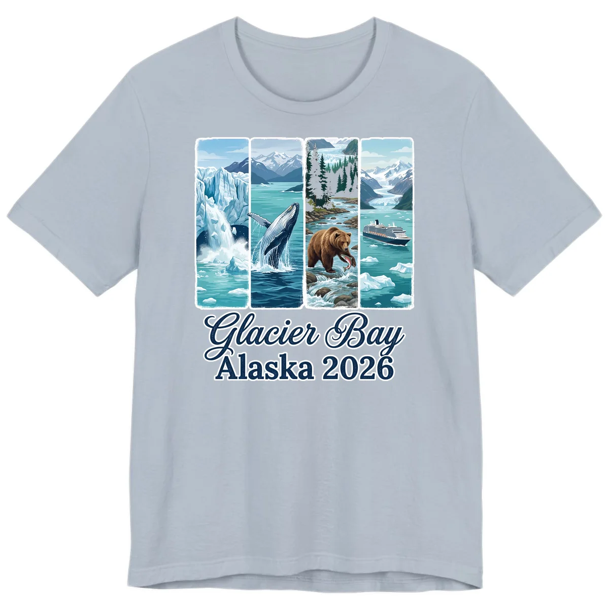Glacier Bay Alaska 2026 Adventure Premium T-Shirt in Light Blue