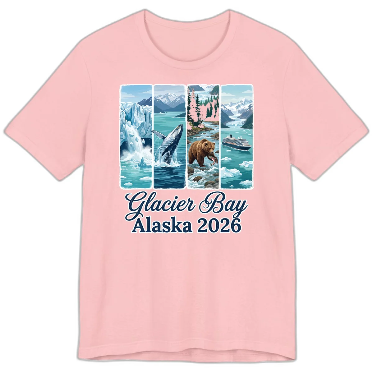 Glacier Bay Alaska 2026 Adventure Premium T-Shirt in Pink