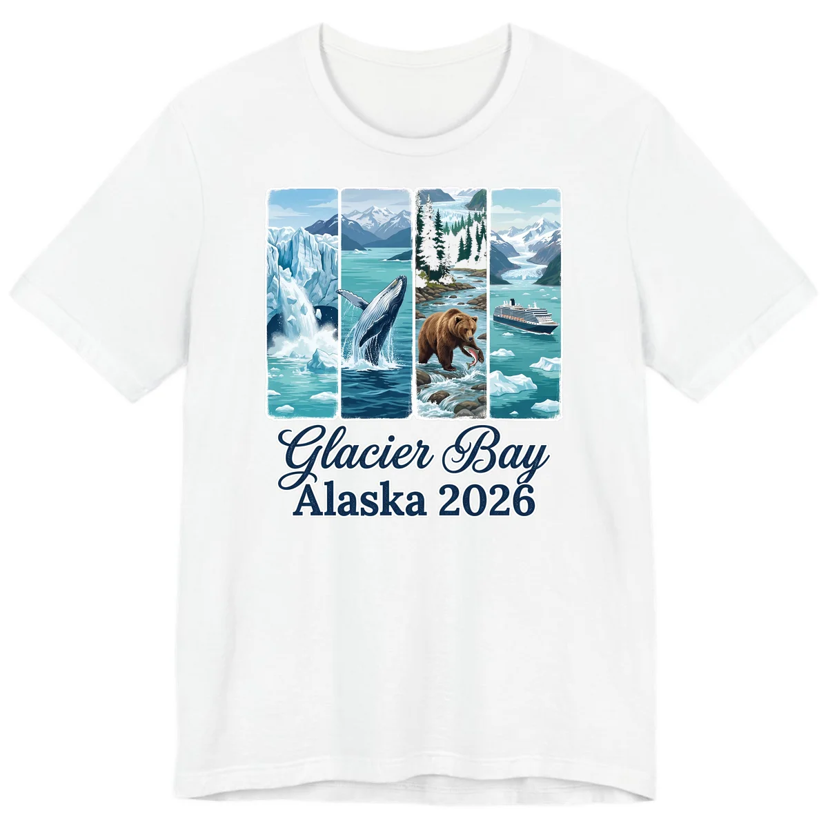 Glacier Bay Alaska 2026 Adventure Premium T-Shirt in White