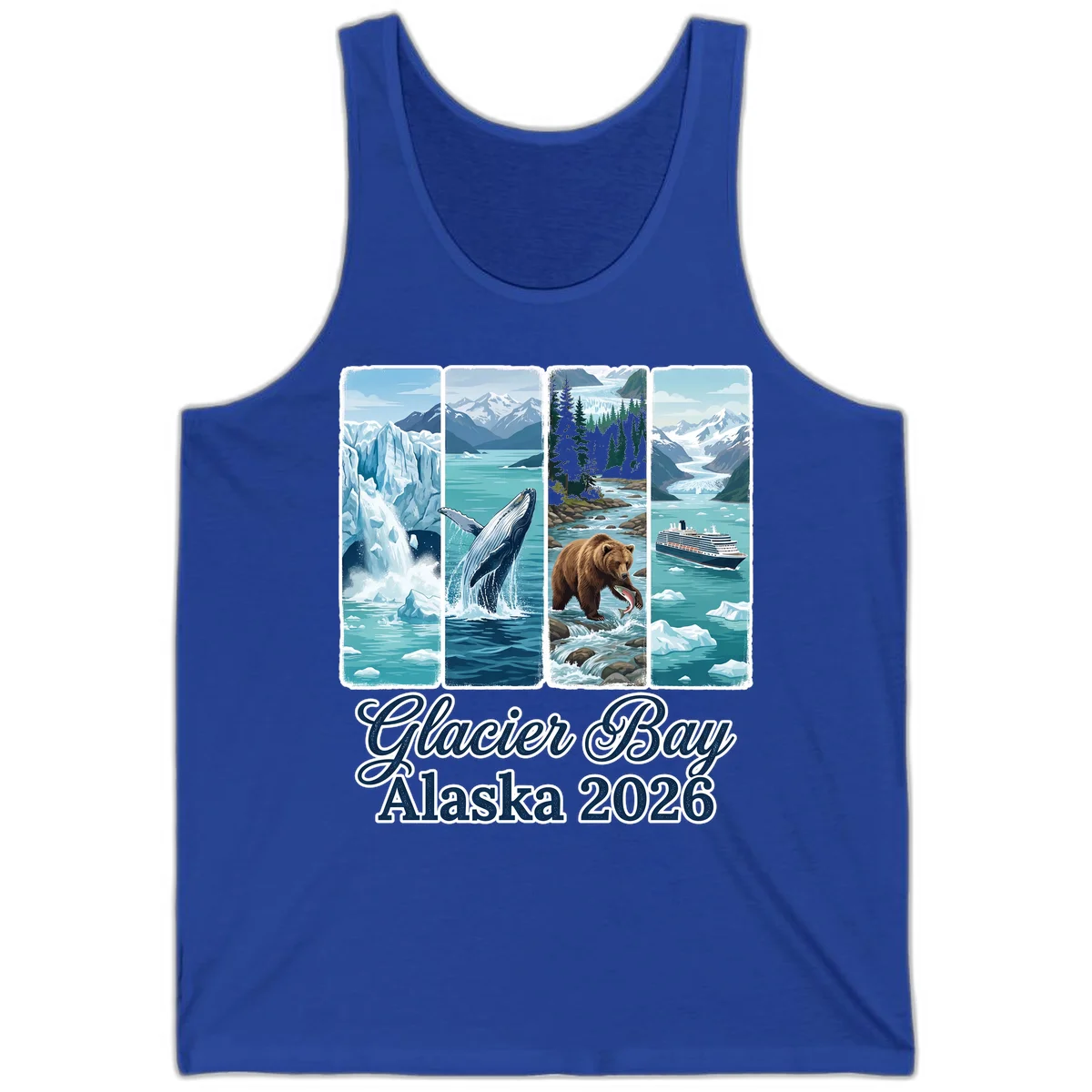 Glacier Bay Alaska 2026 Adventure Tank Top in True Royal