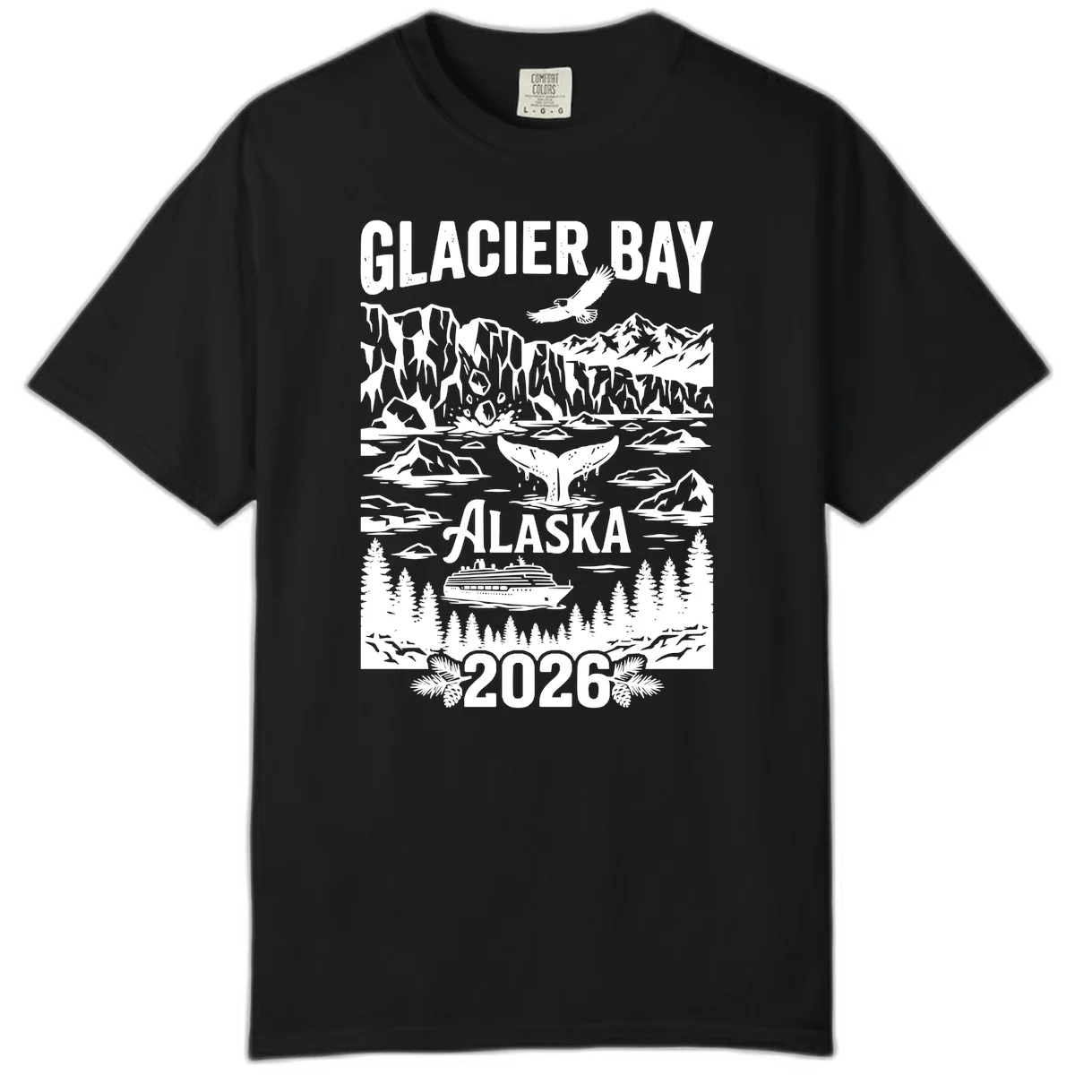 Glacier Bay Alaska Cruise 2026 Comfort Color in Black