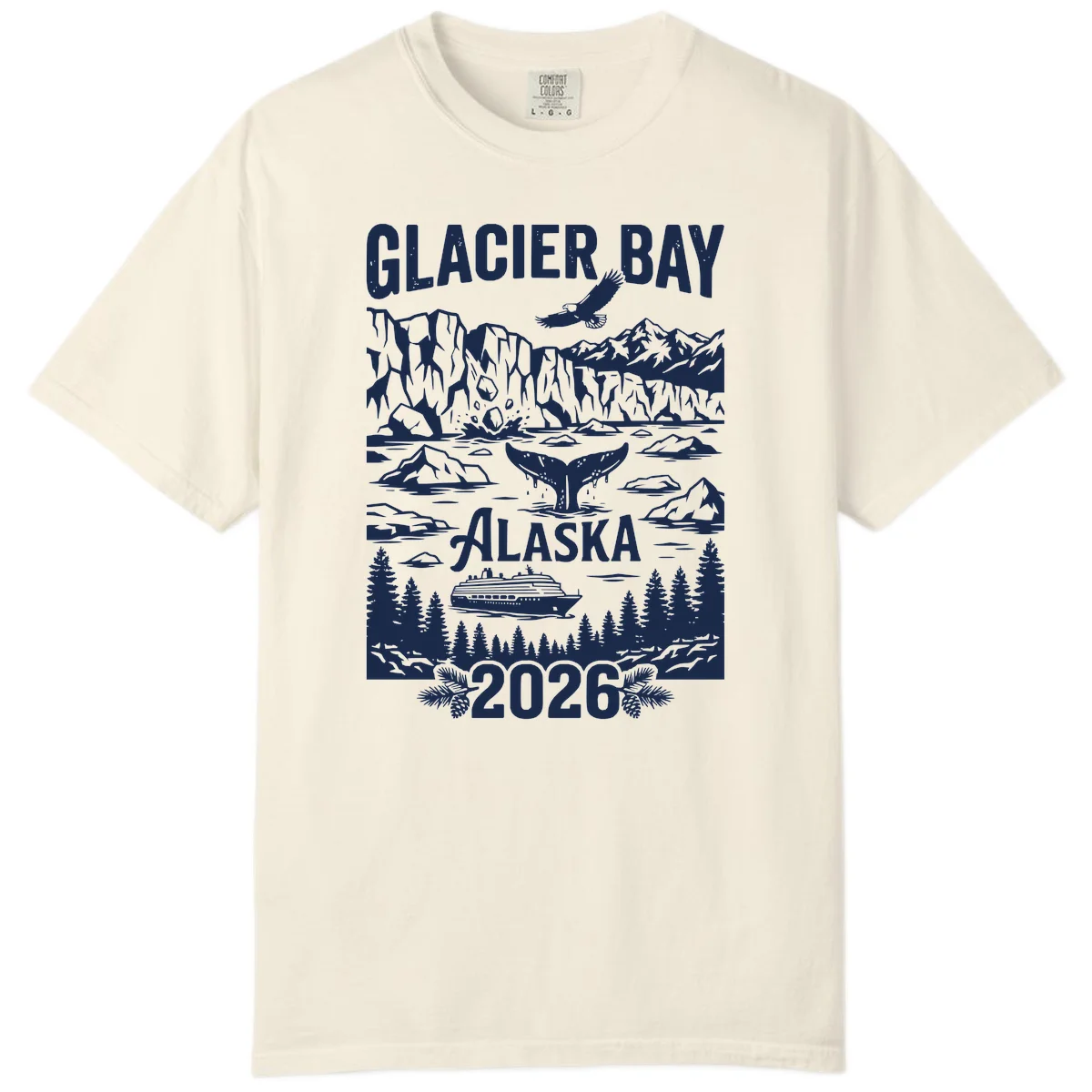 Glacier Bay Alaska Cruise 2026 Comfort Color in Ivory