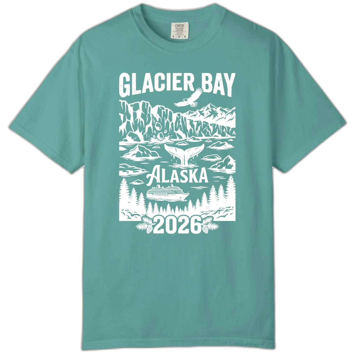 Glacier Bay Alaska Cruise 2026 Comfort Color in Seafoam