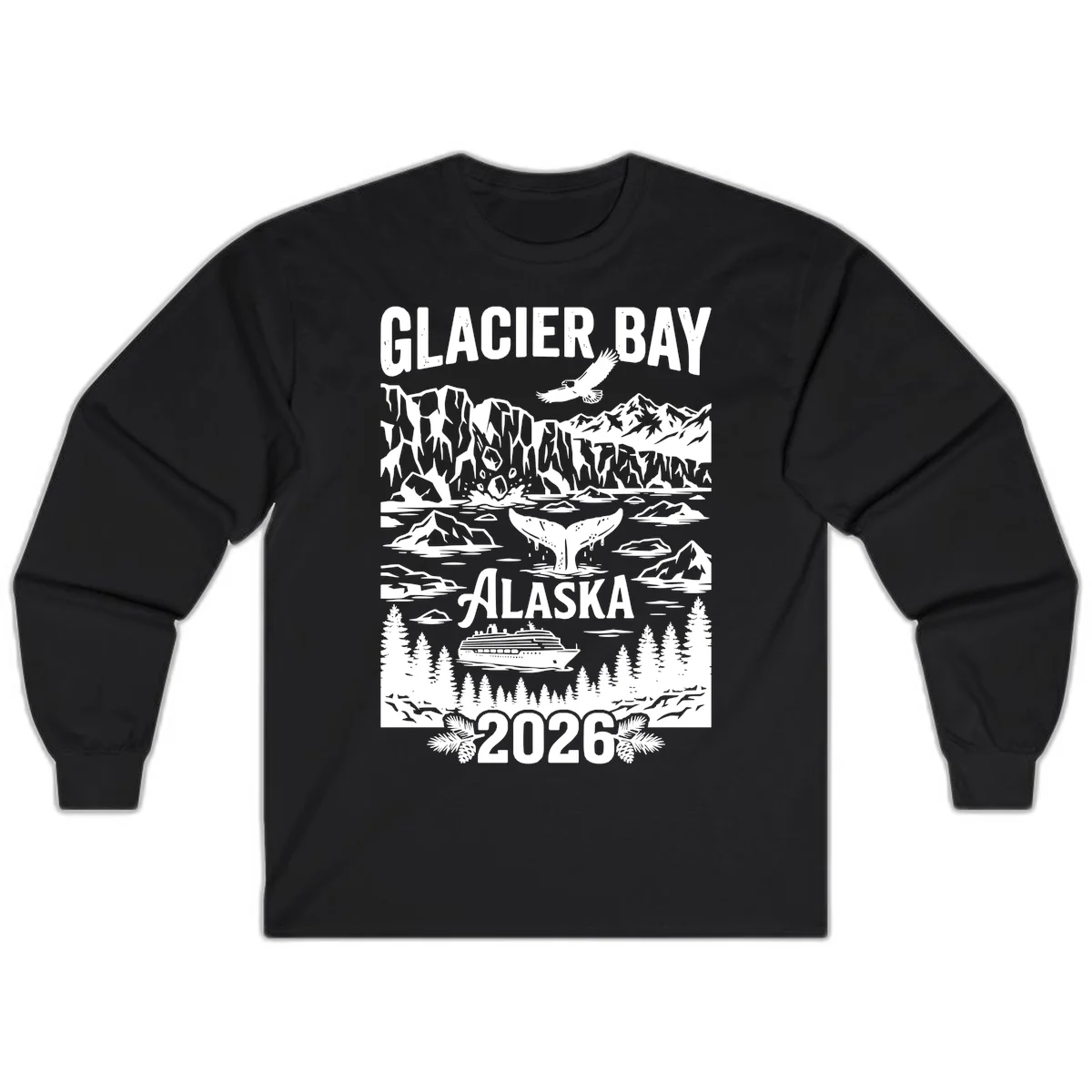 Glacier Bay Alaska Cruise 2026 Long Sleeve in Black