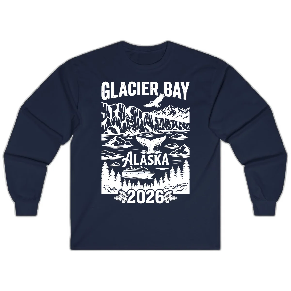 Glacier Bay Alaska Cruise 2026 Long Sleeve in Navy