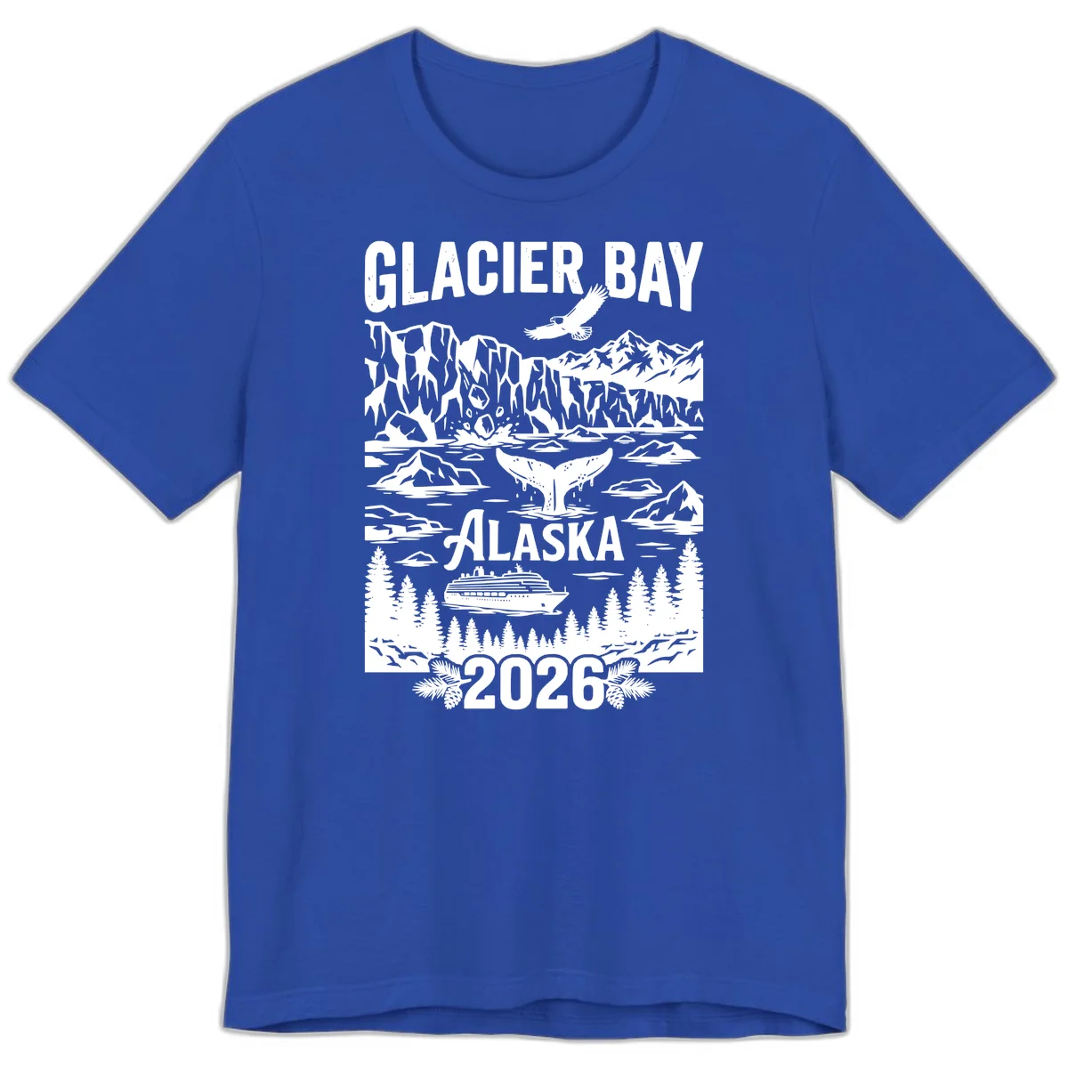 Glacier Bay Alaska Cruise 2026 Premium Tee in True Royal