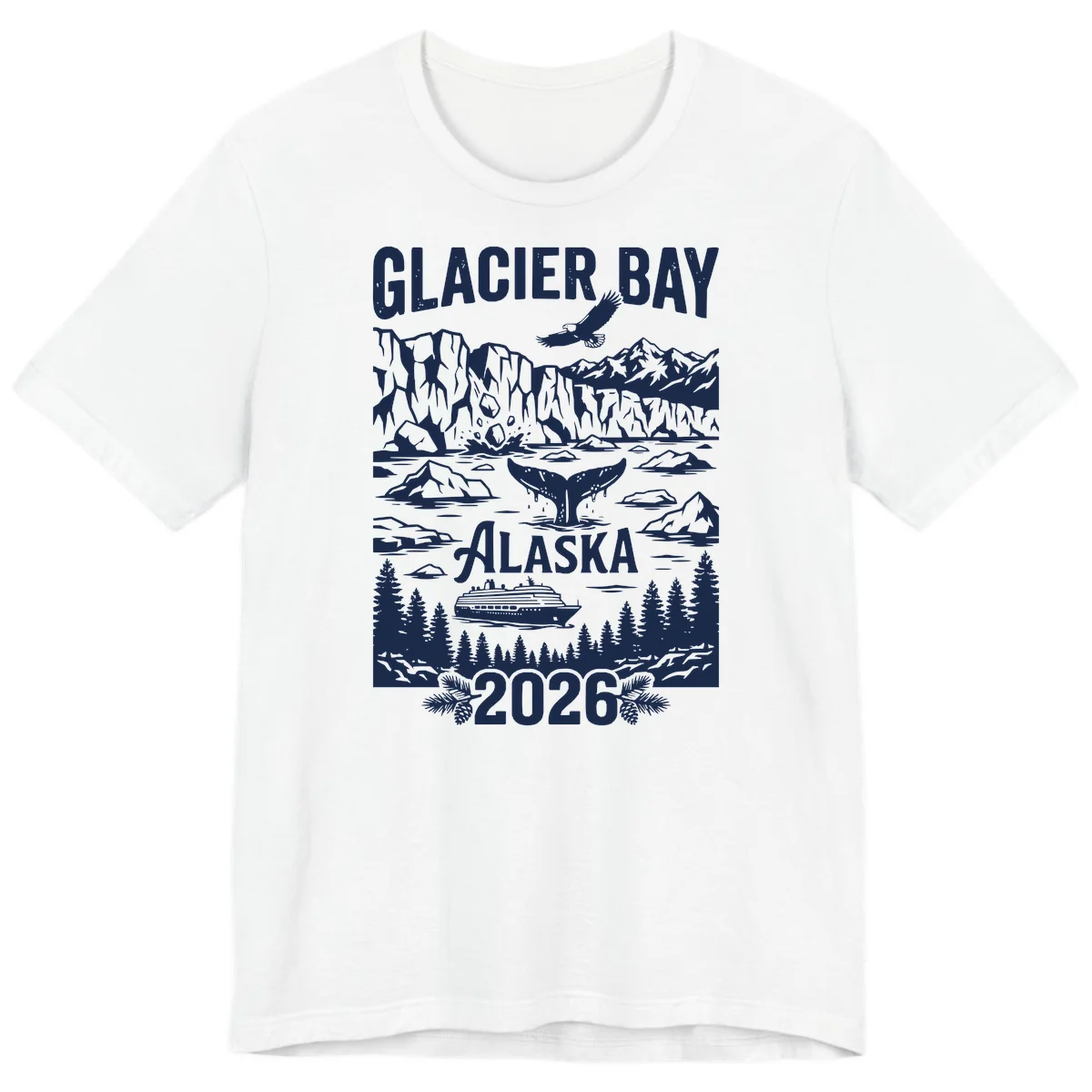 Glacier Bay Alaska Cruise 2026 Premium Tee in White