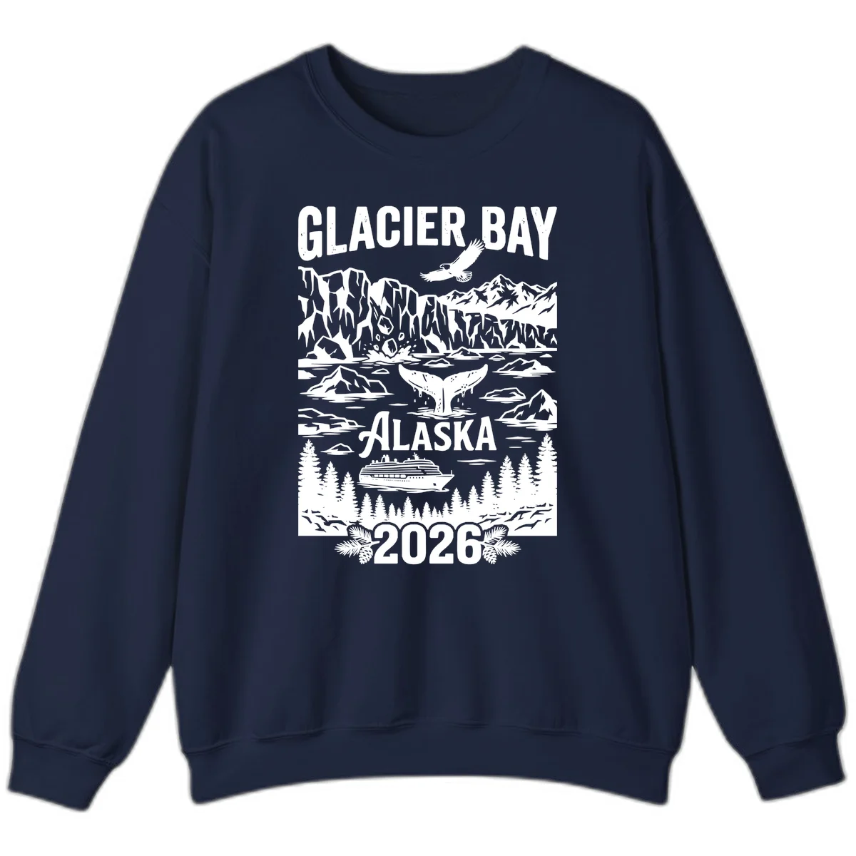 Glacier Bay Alaska Cruise 2026 Sweatshirt in Navy