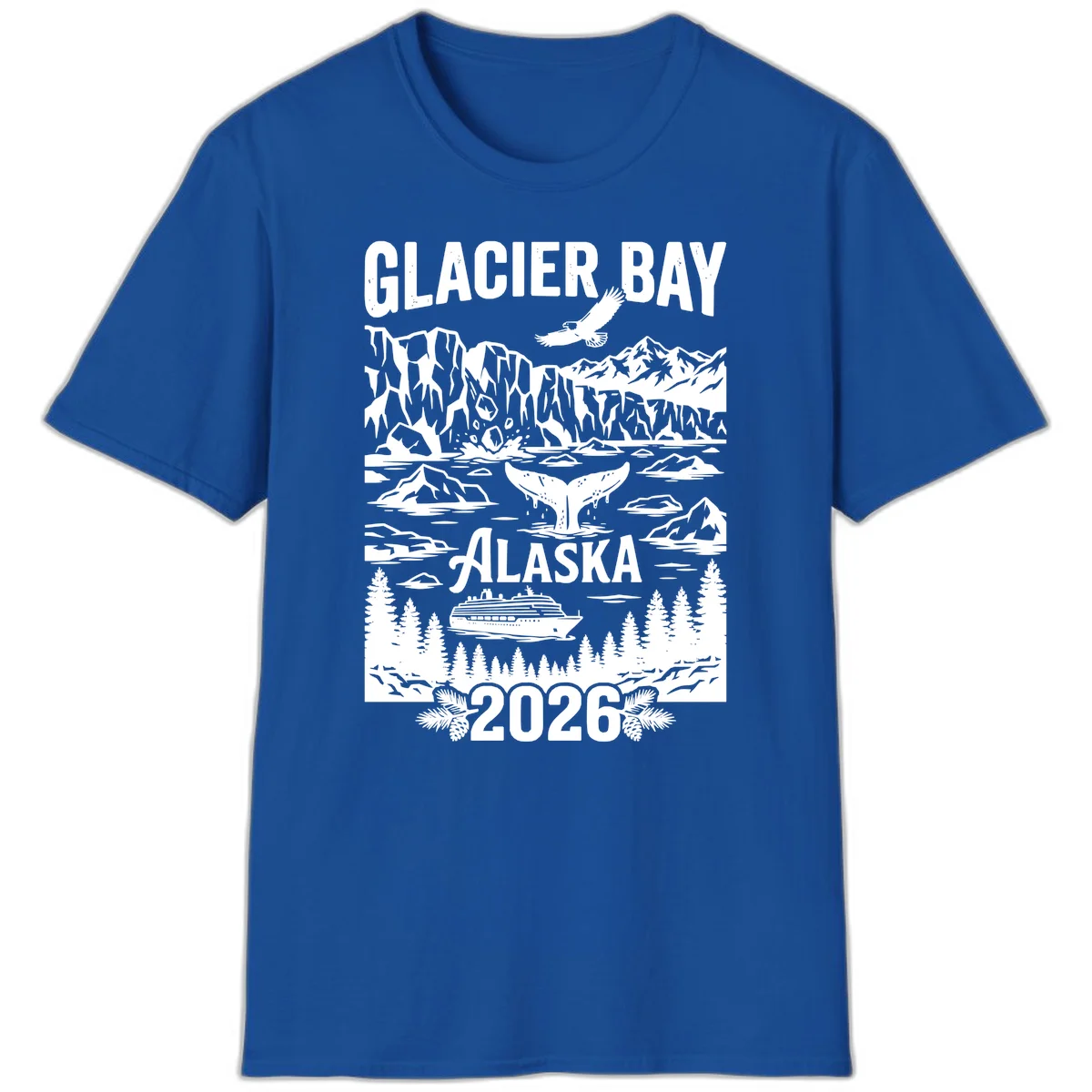 Glacier Bay Alaska Cruise 2026 T-Shirt in Royal