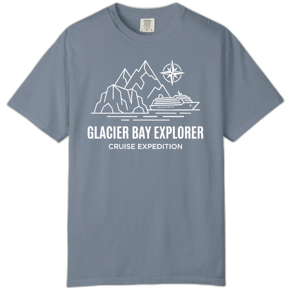 Glacier Bay Explorer Alaska Cruise Comfort Color in Blue Jean
