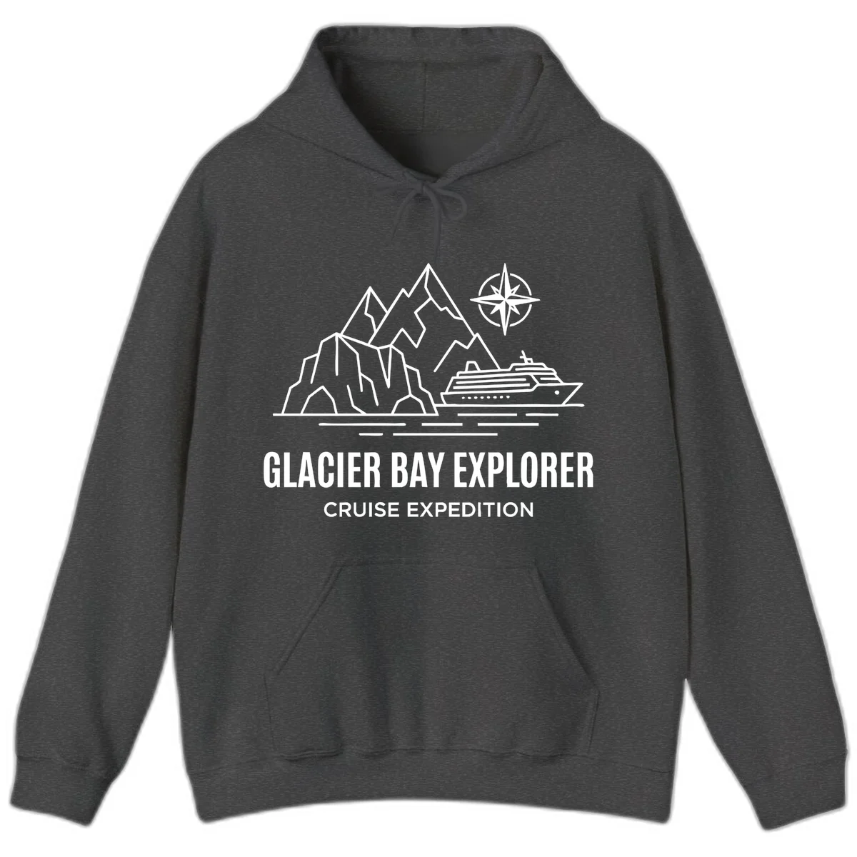 Glacier Bay Explorer Alaska Cruise Hoodie in Dark Heather