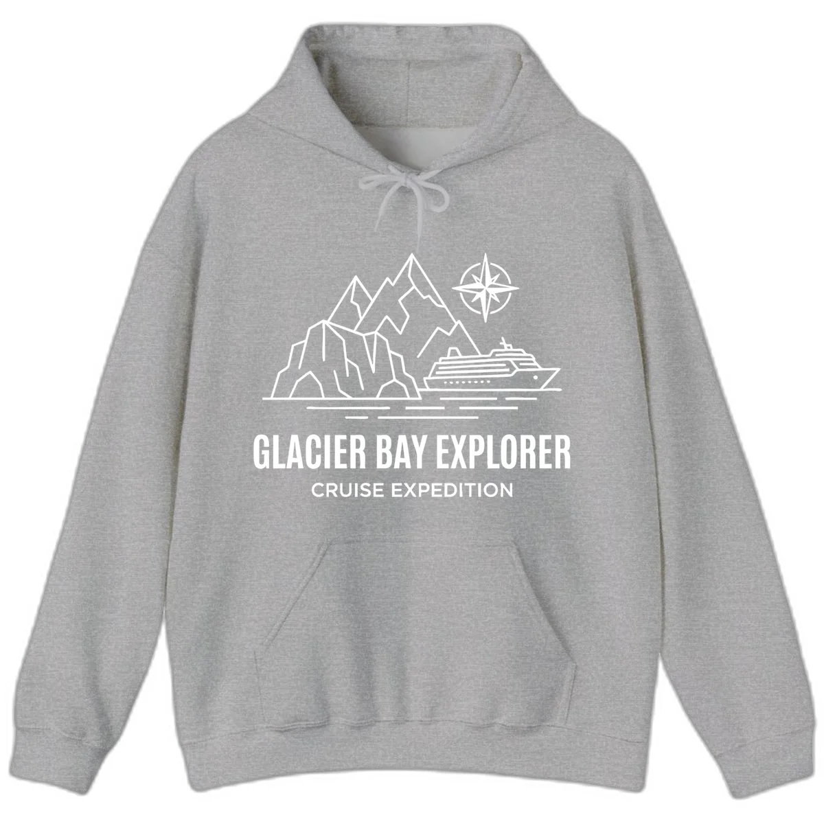 Glacier Bay Explorer Alaska Cruise Hoodie in Sport Grey