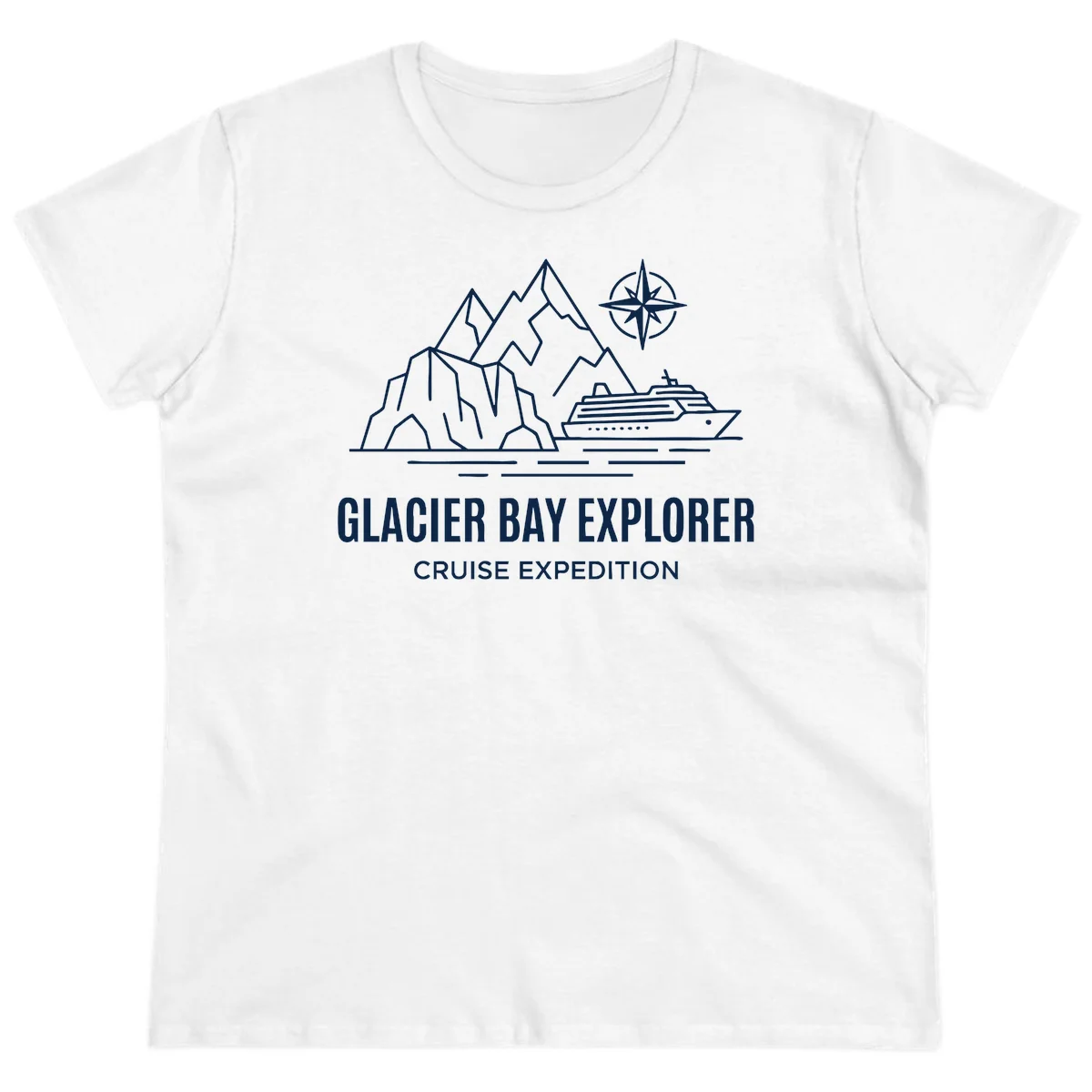 Glacier Bay Explorer Alaska Cruise Ladies Tee in White