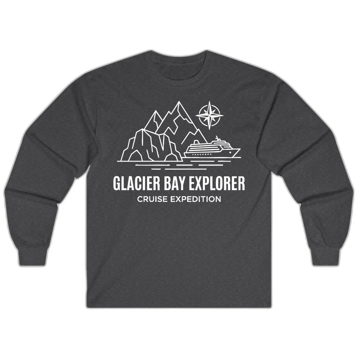 Glacier Bay Explorer Alaska Cruise Long Sleeve in Dark Heather